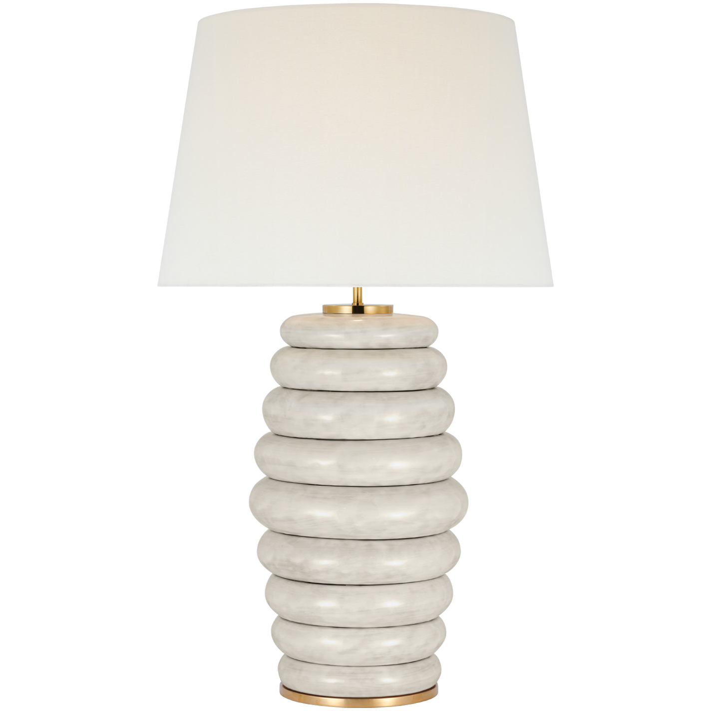 Kelly Wearstler Phoebe 35.5 inch 15 watt Antiqued White Stacked Table Lamp Portable Light, Extra Large