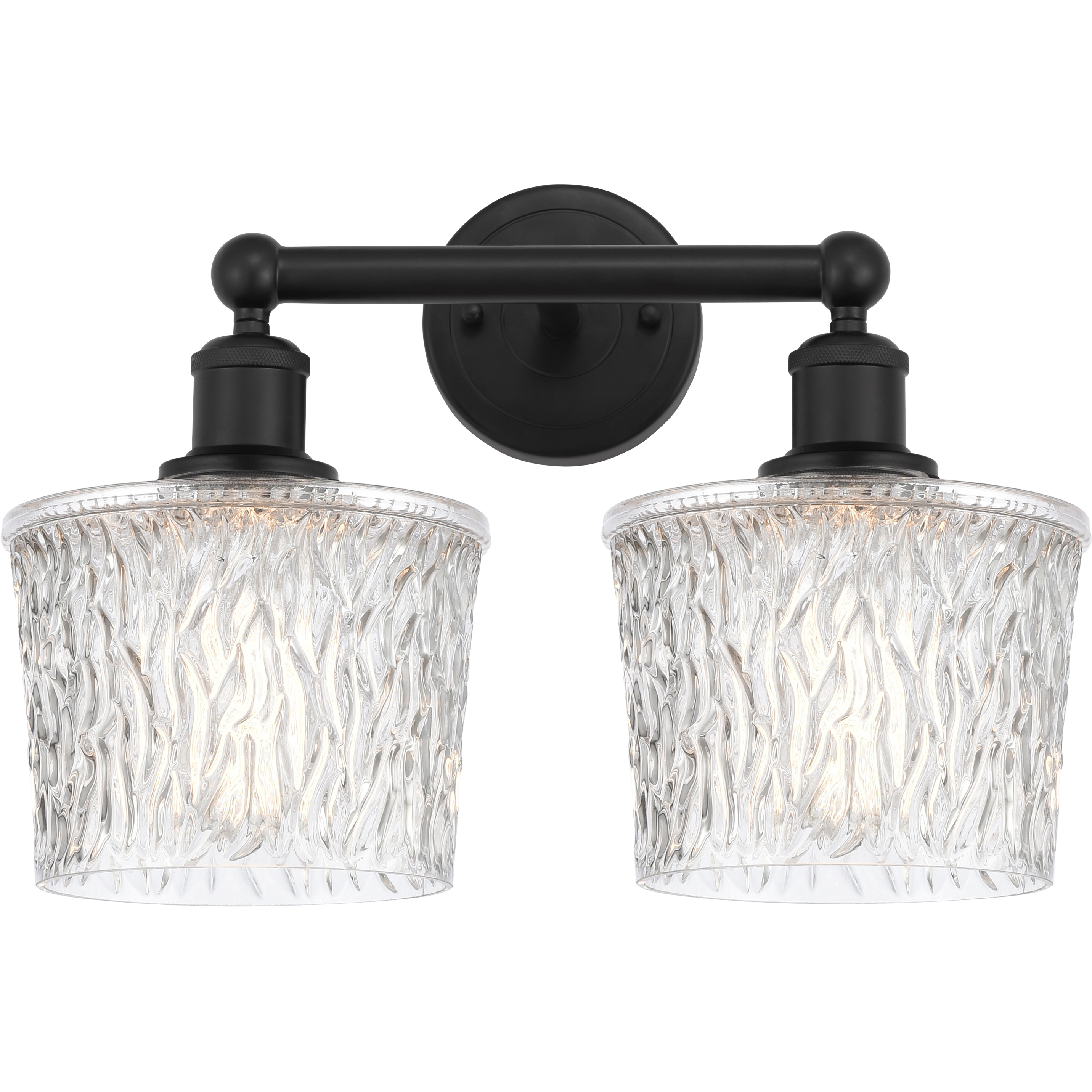 Edison Niagra 2 Light 16 inch Matte Black Bath Vanity Light Wall Light