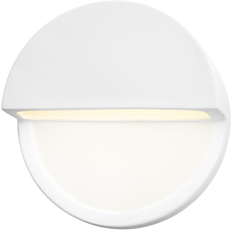 Ambiance LED 8 inch Gloss White ADA Wall Sconce Wall Light, Closed Top Fixture, Dome