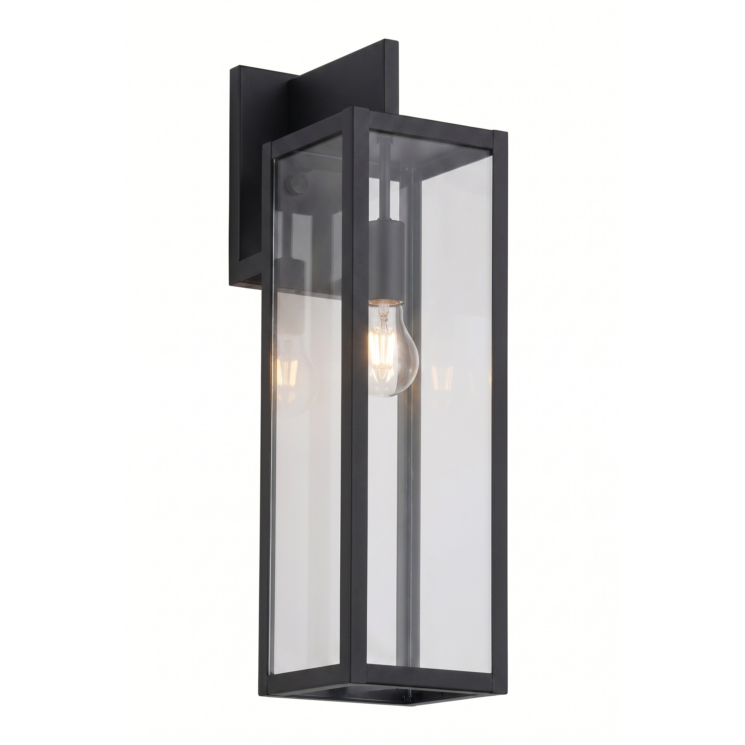Westbrook 1 Light 20.25 inch Matte Black Outdoor Sconce in Clear Glass, Brass Traditions by Innovations Lighting