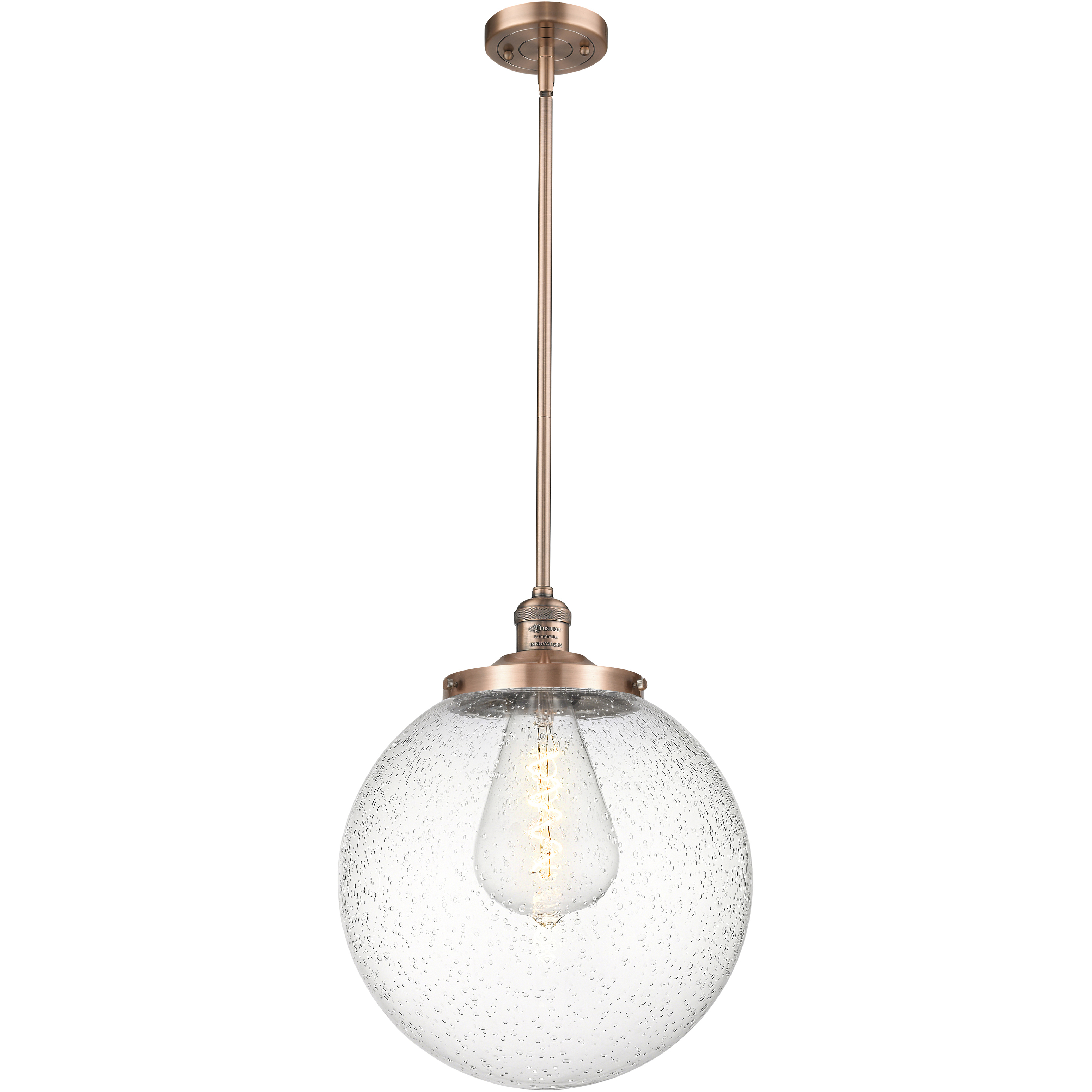 Franklin Restoration Beacon 1 Light 14 inch Antique Copper Pendant Ceiling Light in Incandescent, Seedy