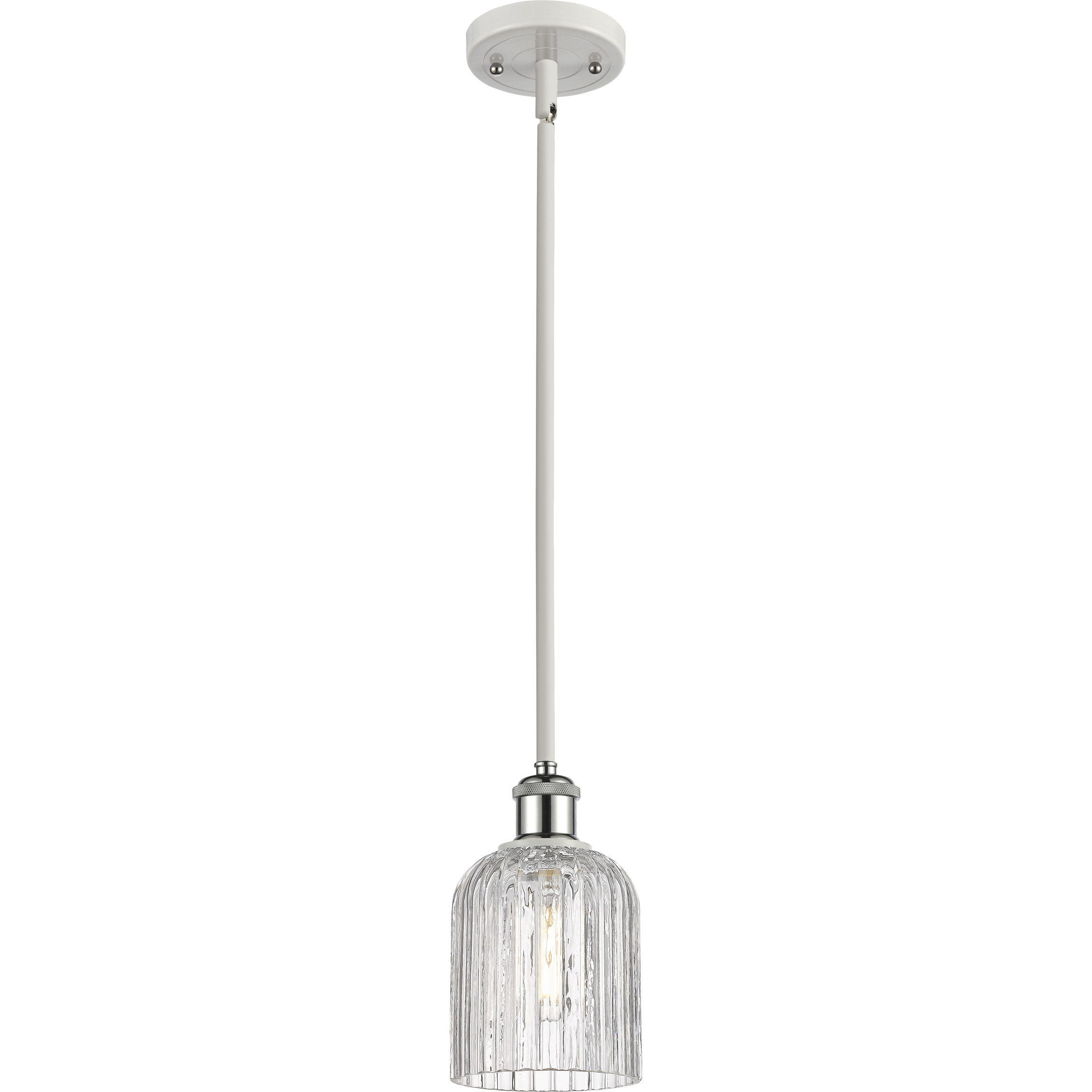 Ballston Bridal Veil 1 Light 5 inch White Polished Chrome Stem Hung Mini Pendant Ceiling Light
