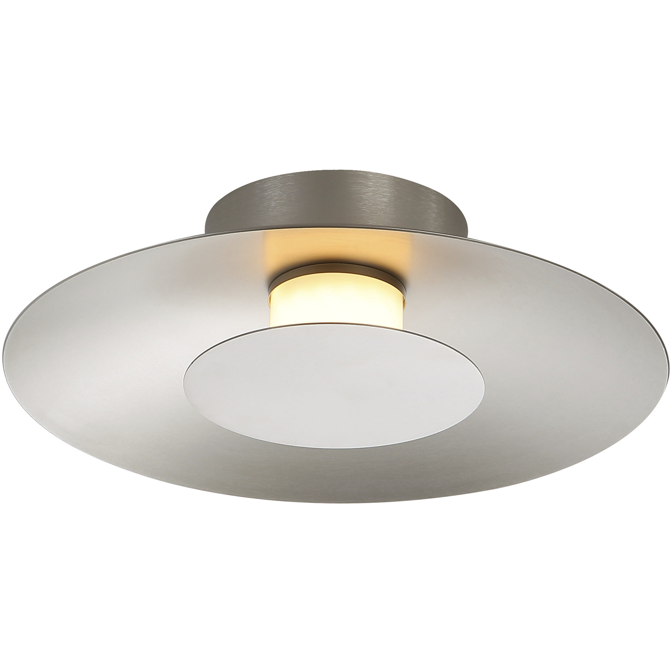 Yep Luma LED 11.75 inch Sand Nickel Flush Mount Ceiling Light