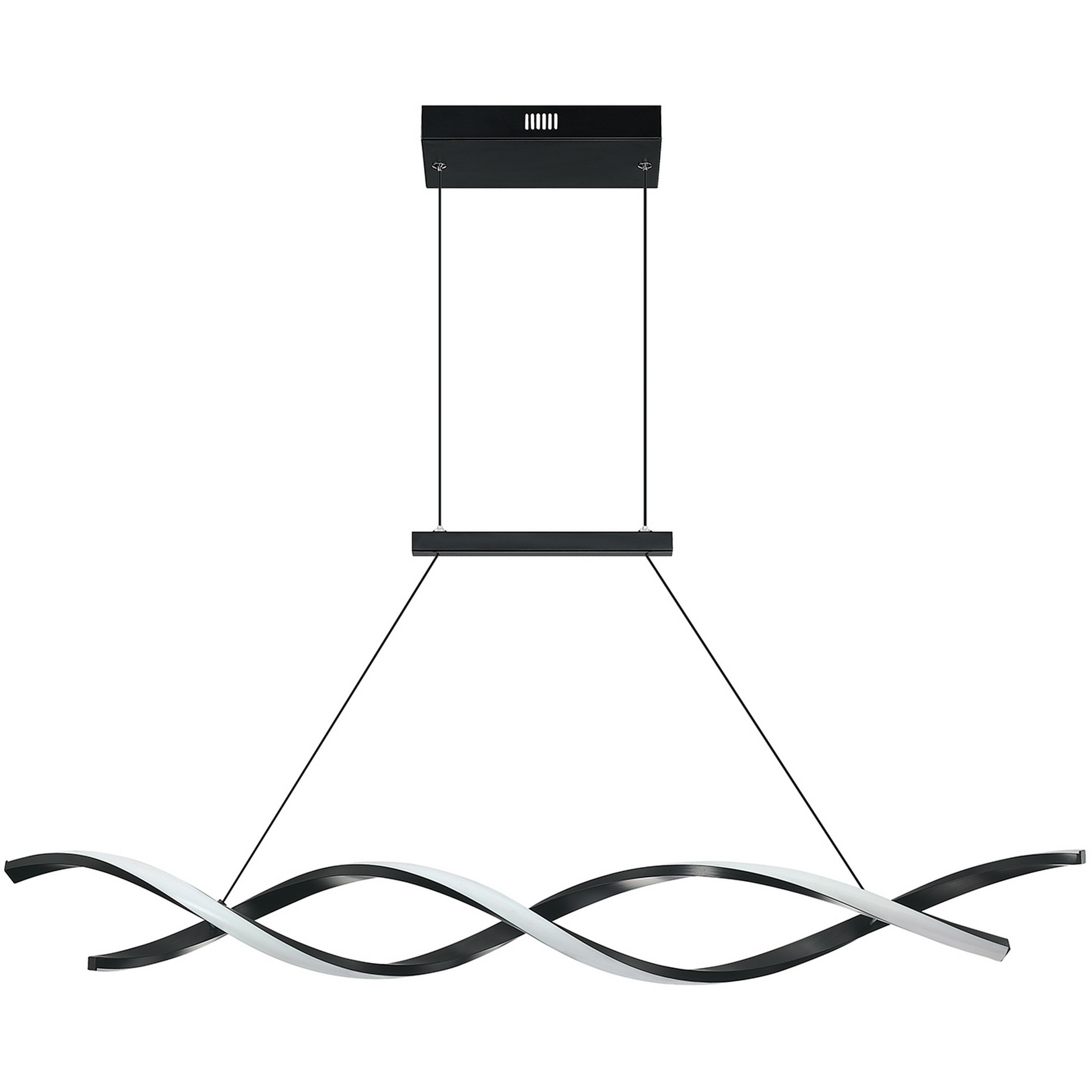 Twist 2 Light 40 inch Black Pendant Ceiling Light