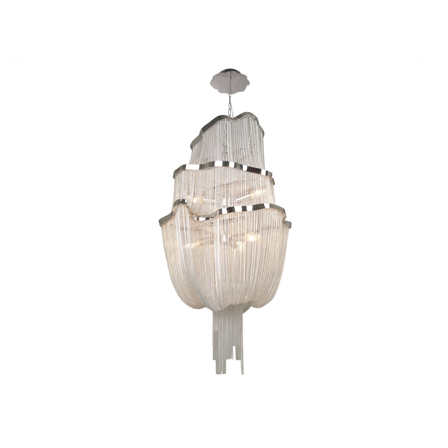 Mullholand Dr. 6 Light 20 inch Polished Chrome Jewelry Chain Chandelier Ceiling Light