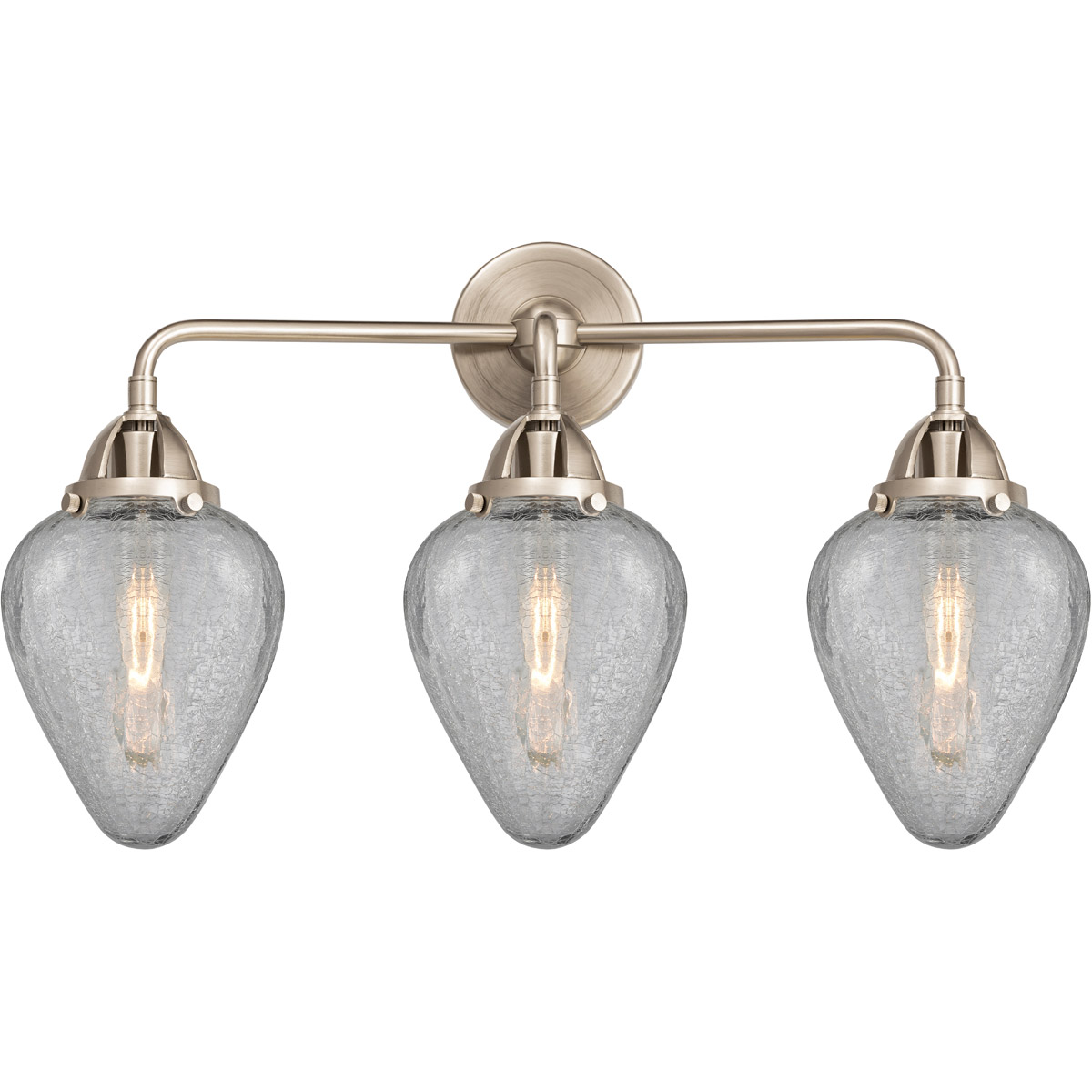 Nouveau 2 Geneseo 3 Light 25 inch Brushed Brass Bath Vanity Light Wall Light