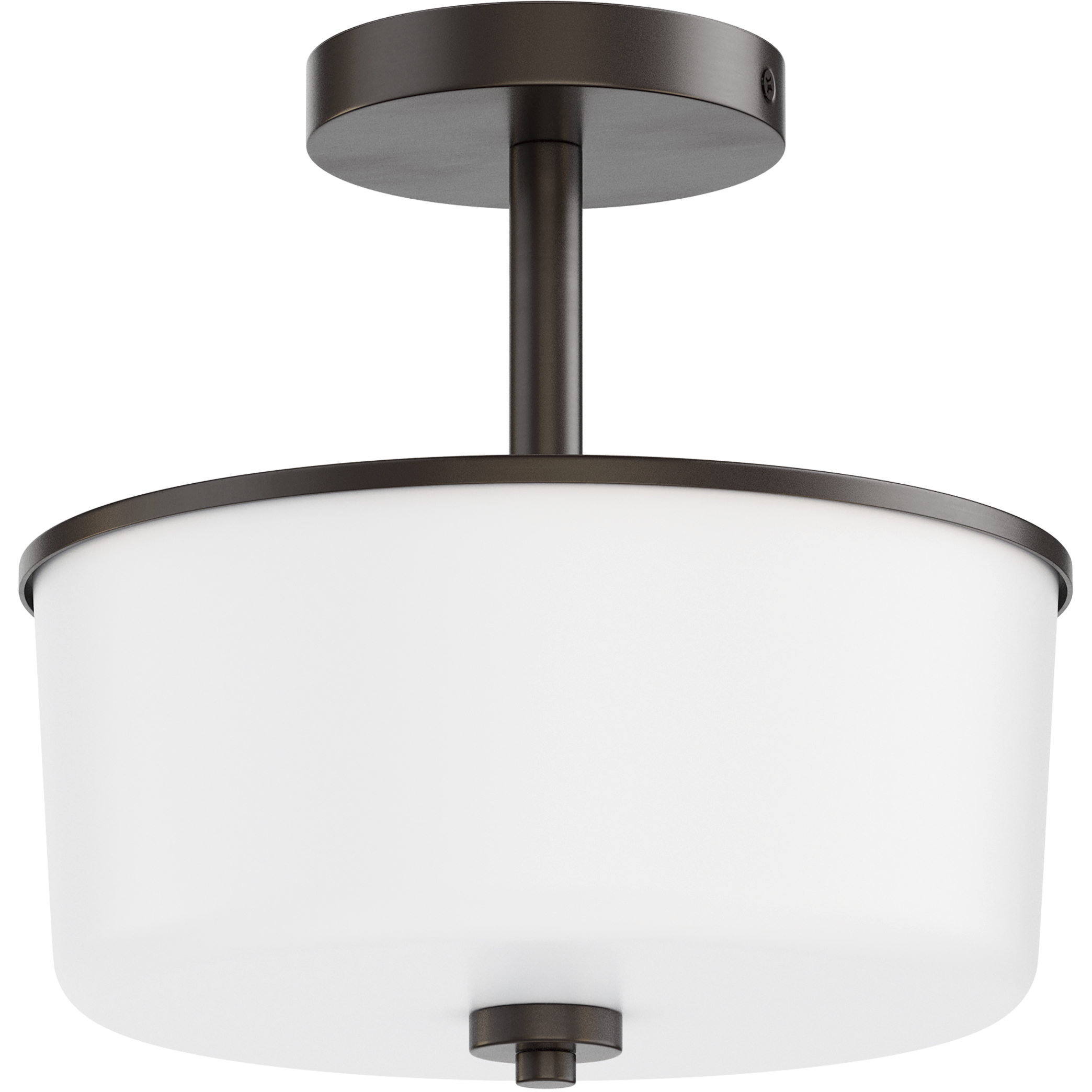 Fuller 2 Light 10.75 inch Oil Rubbed Bronze Flush Mount Ceiling Light in White