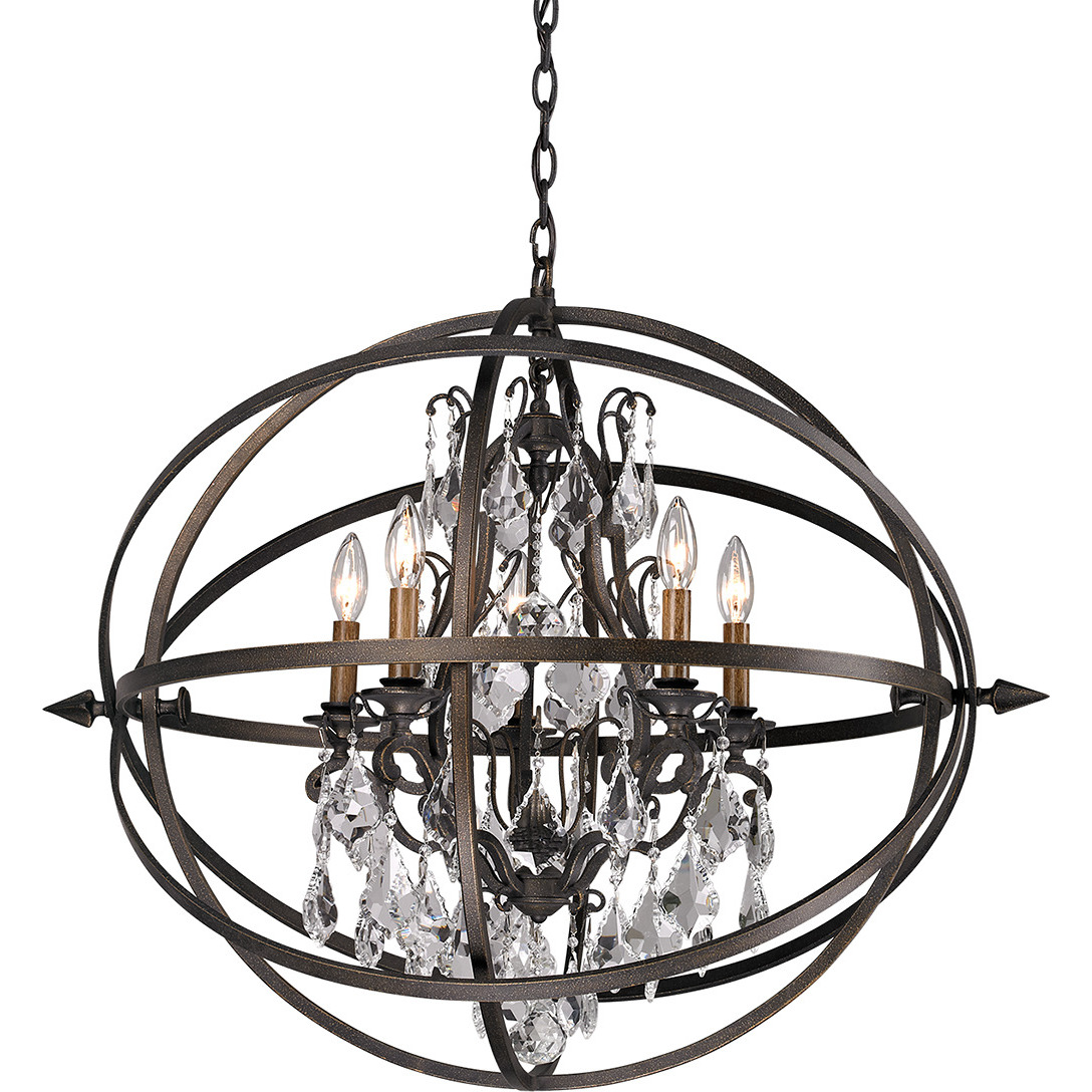 Byron 5 Light 26.25 inch Vintage Bronze Chandelier Ceiling Light