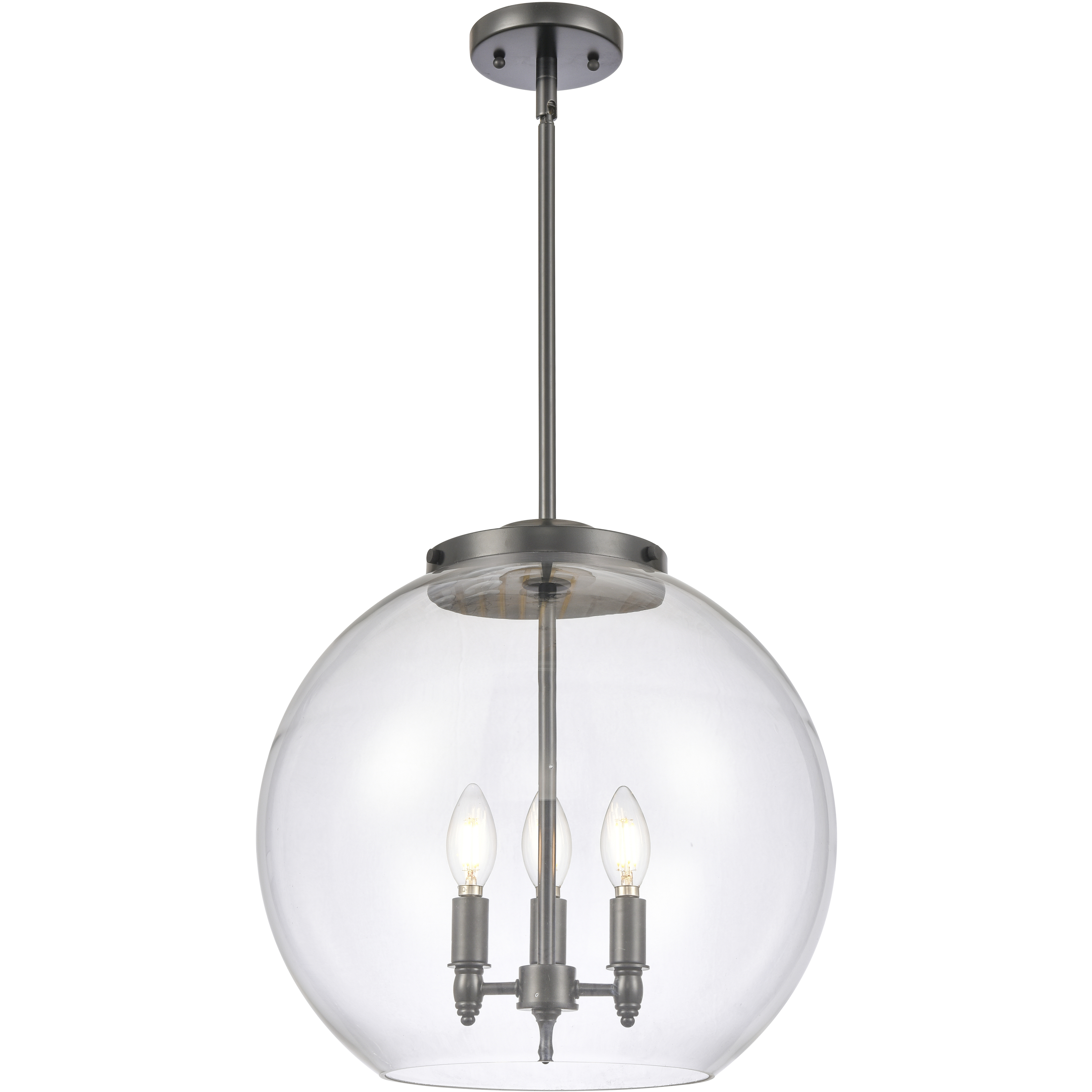 Ballston Athens LED 15.75 inch Matte Black Statement Pendant Ceiling Light in Clear