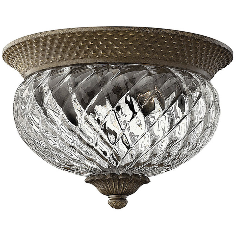 Plantation 2 Light 12 inch Pearl Bronze Indoor Bath Flush Mount Ceiling Light