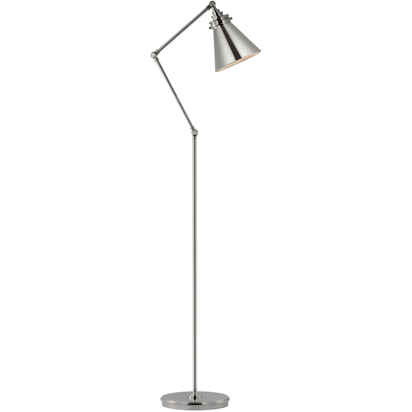 Chapman & Myers Parkington 48.25 inch 15 watt Polished Nickel Articulating Floor Lamp Portable Light, Medium