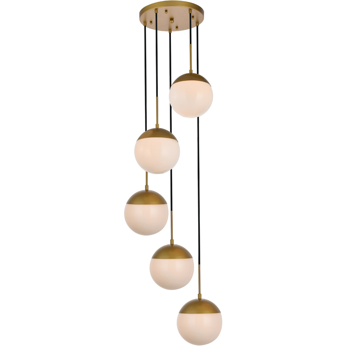 Eclipse 5 Light 18 inch Brass Pendant Ceiling Light