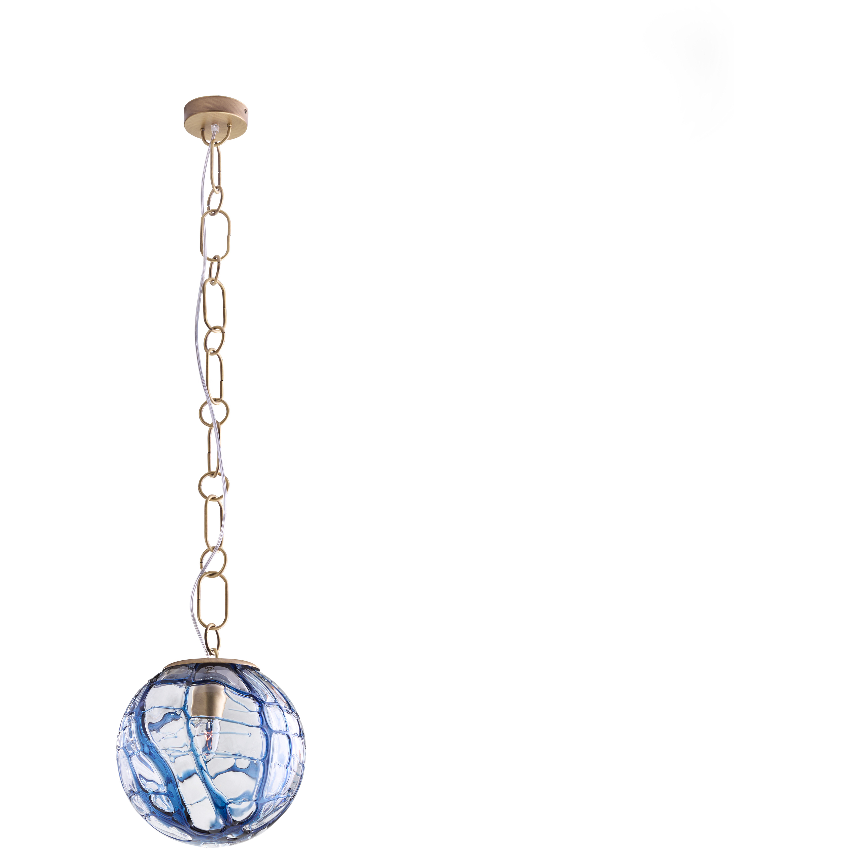 Amo 1 Light 12 inch Blue and Gold Pendant Ceiling Light