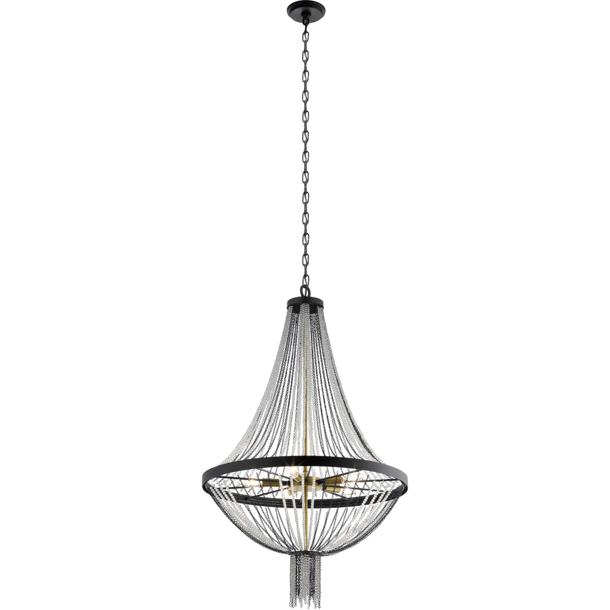 Alexia 5 Light 23.75 inch Textured Black Chandelier 1 Tier Small Ceiling Light, Small