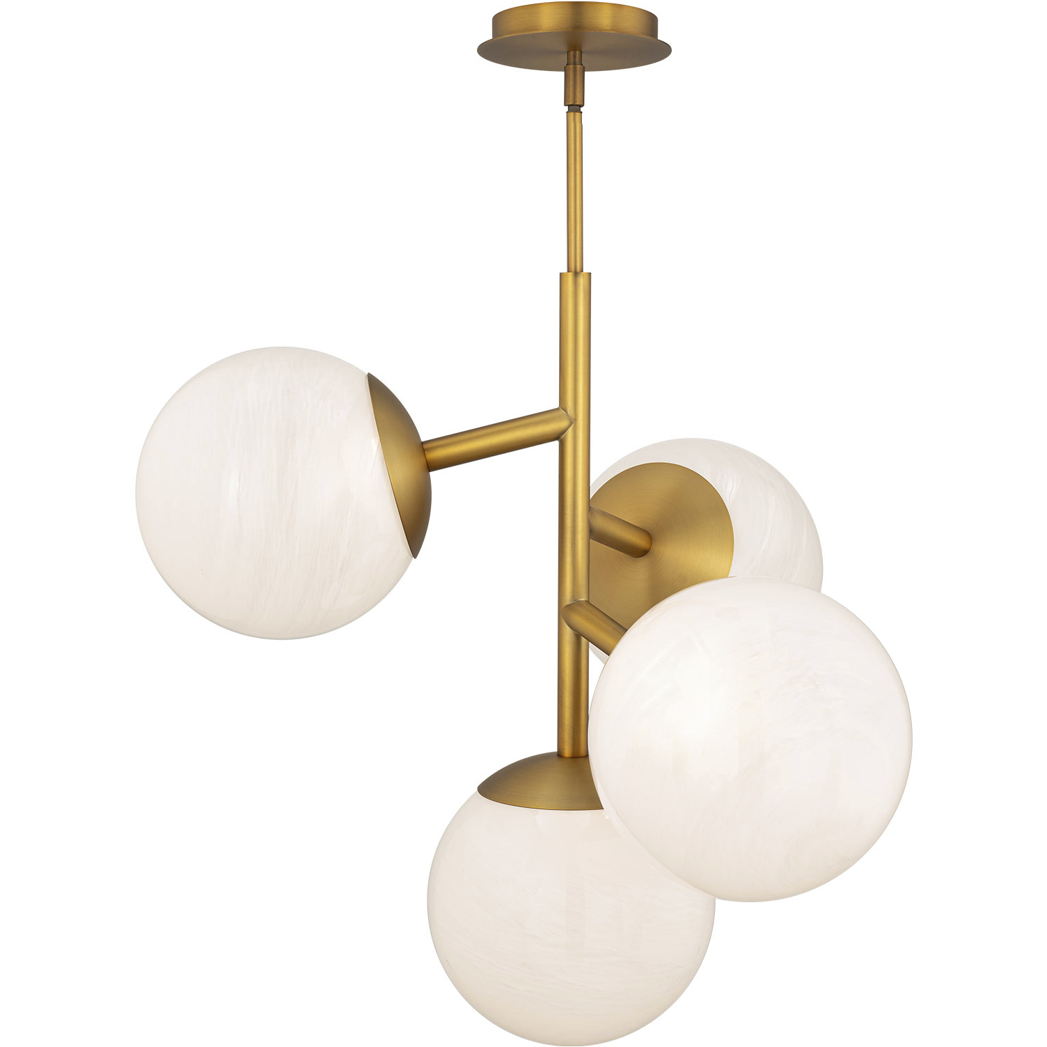 Quatrro LED 26.75 inch Aged Brass Pendant Ceiling Light in 3000K, dweLED