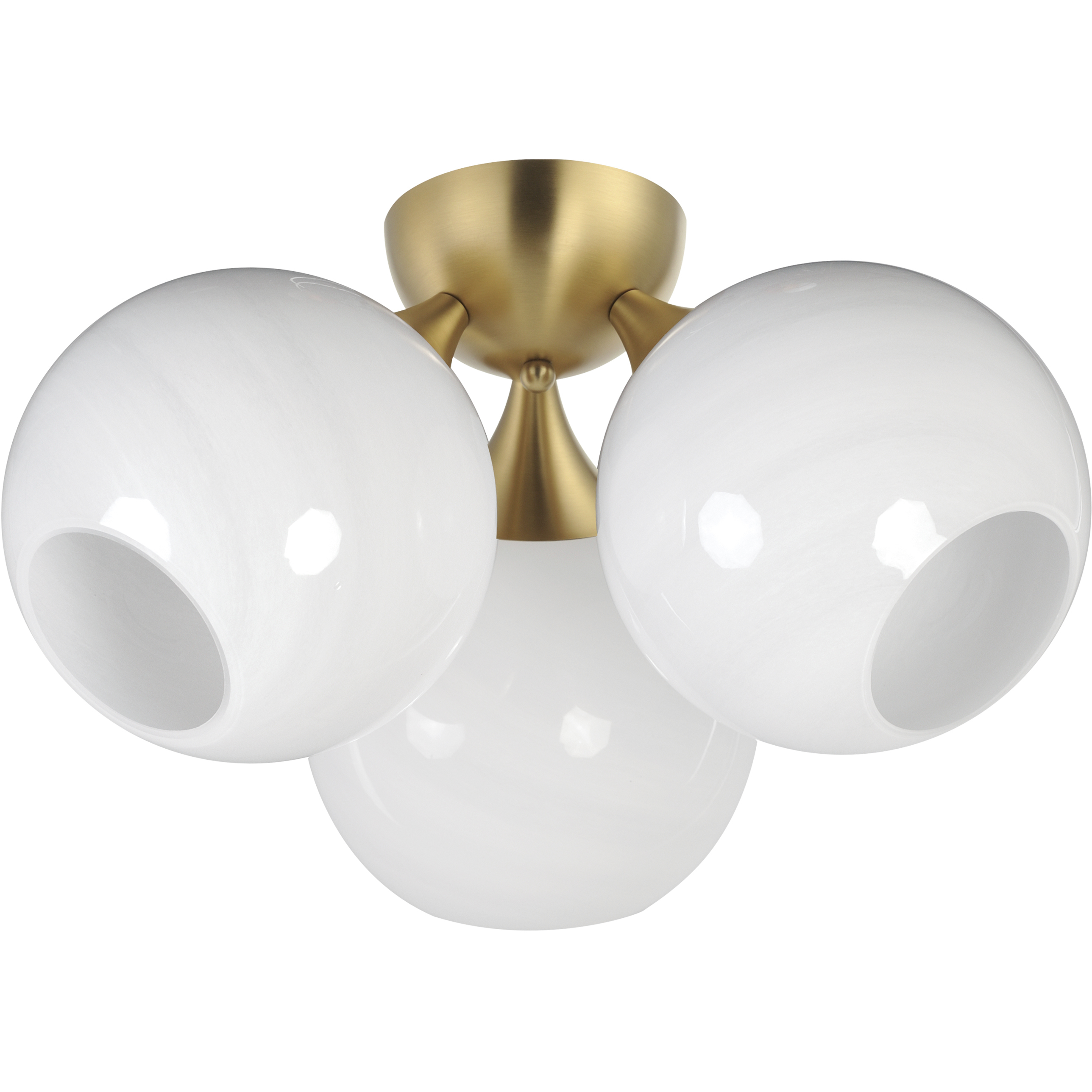 Neve 3 Light 18.75 inch Natural Aged Brass Semi-Flush Mount Ceiling Light