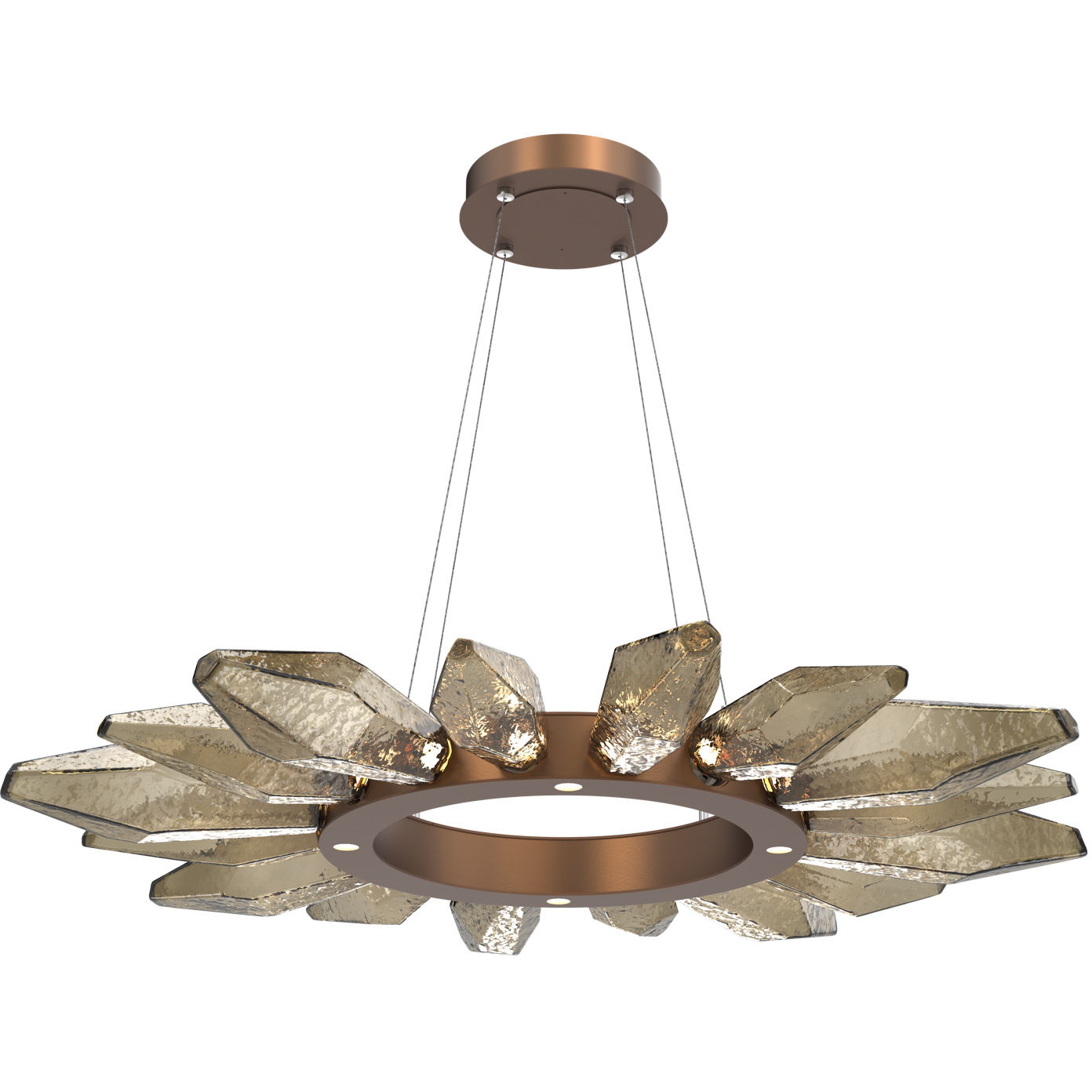 Rock Crystal LED 41.9 inch Burnished Bronze Chandelier Ceiling Light in Chilled Bronze, 2700K LED, Radial Ring