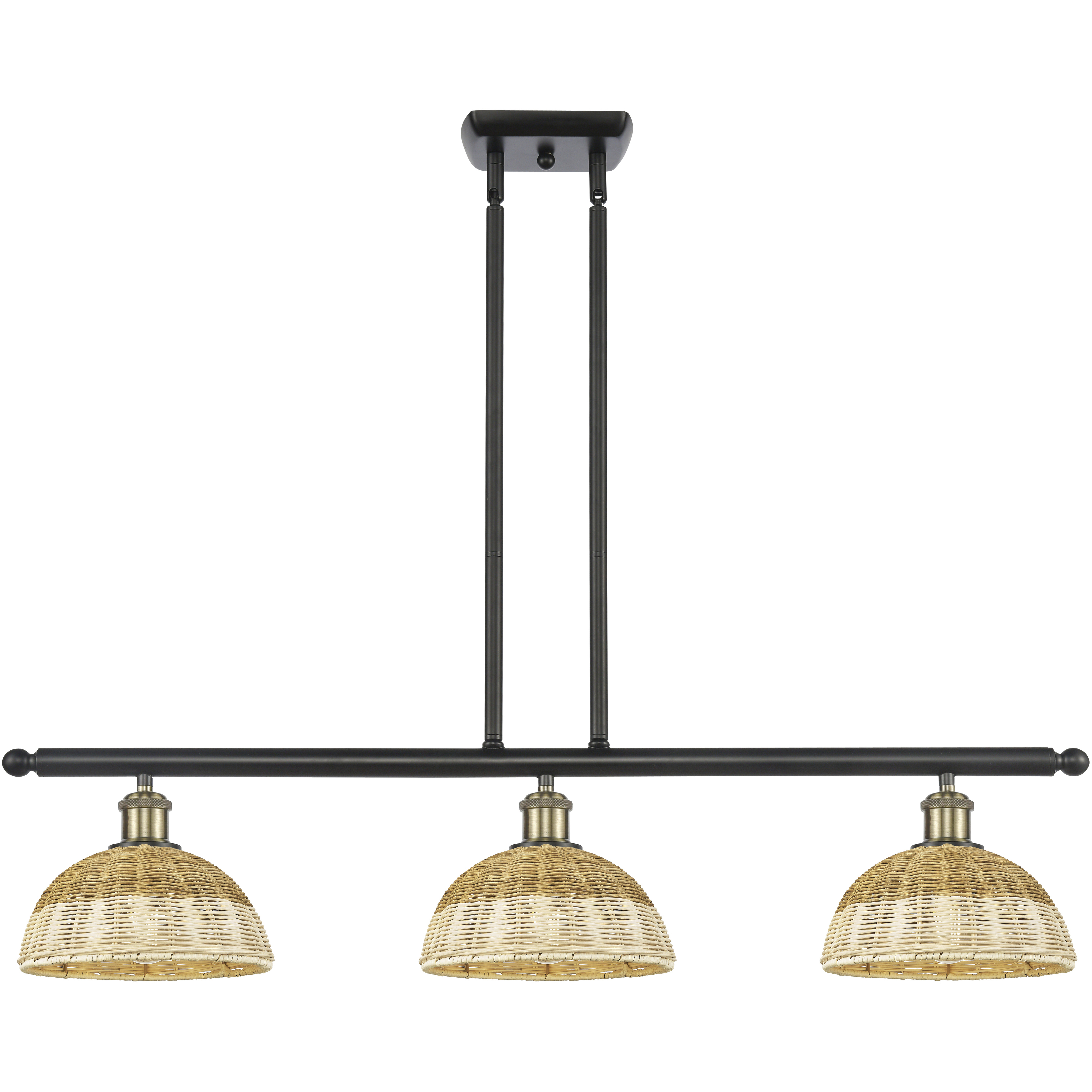 Ballston Bristol Natural II Island Light Ceiling Light in Black Antique Brass