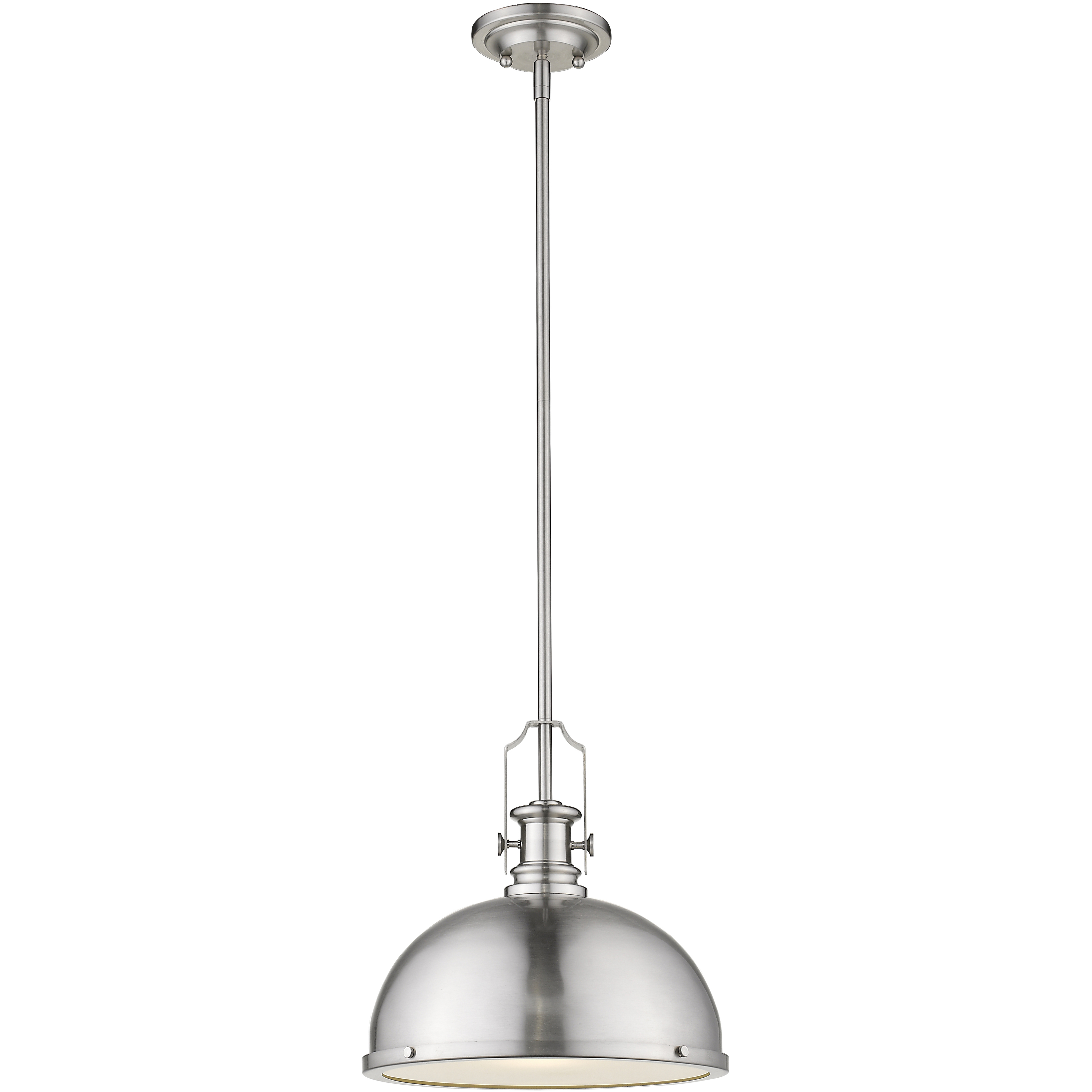 Melange 1 Light 13.25 inch Brushed Nickel Pendant Ceiling Light in Brushed Nckel Metal and Glass