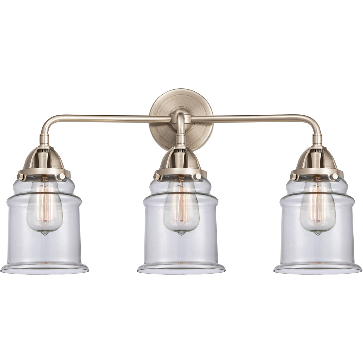 Nouveau 2 Canton LED 24 inch Brushed Brass Bath Vanity Light Wall Light in Clear Glass