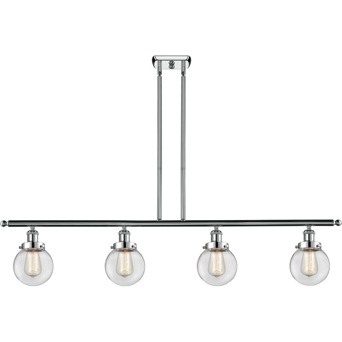 Ballston Beacon LED 48 inch Polished Chrome Island Light Ceiling Light in Clear Glass, Ballston