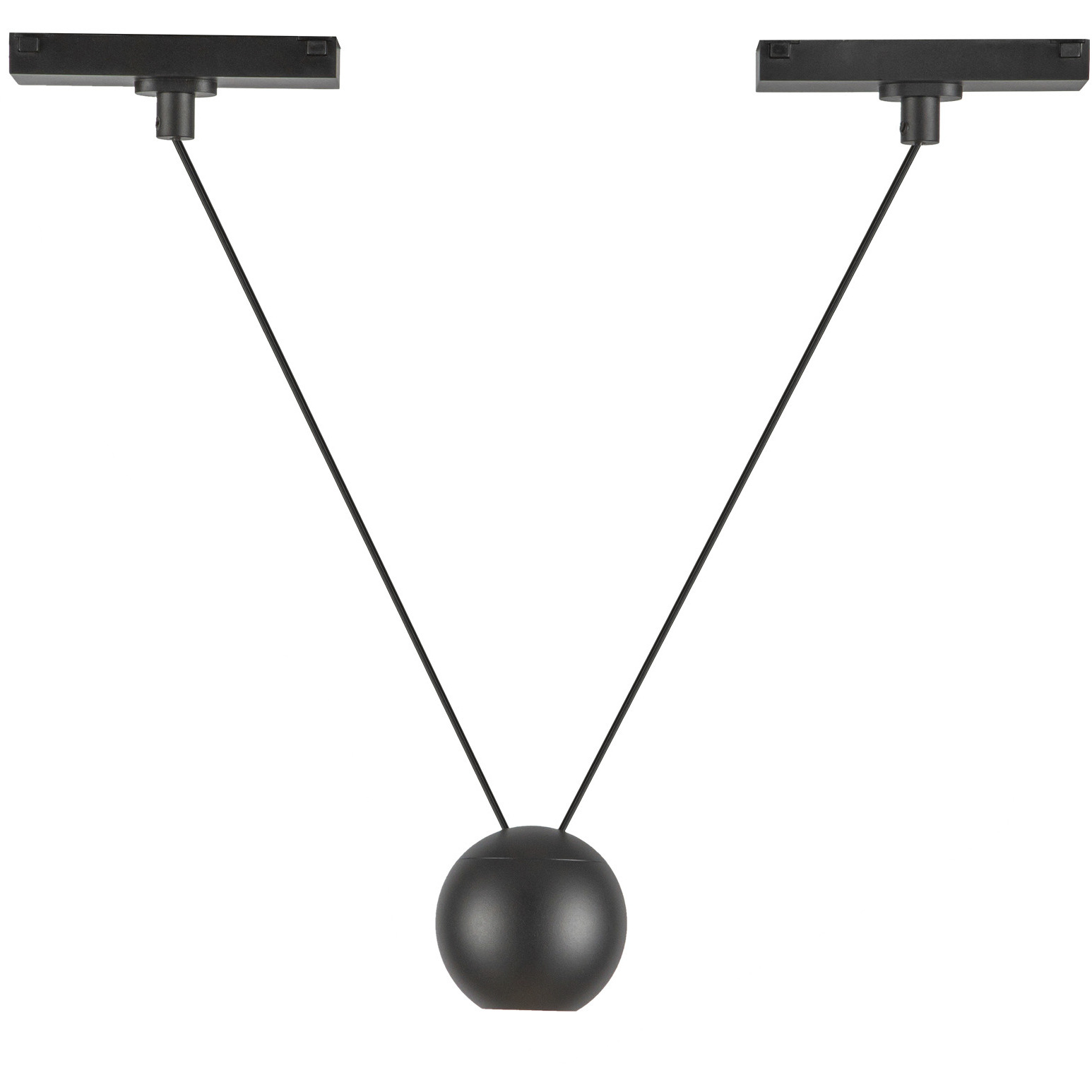 Faria Double 48V DC Black Trilo Track Pendant Ceiling Light in 4000K