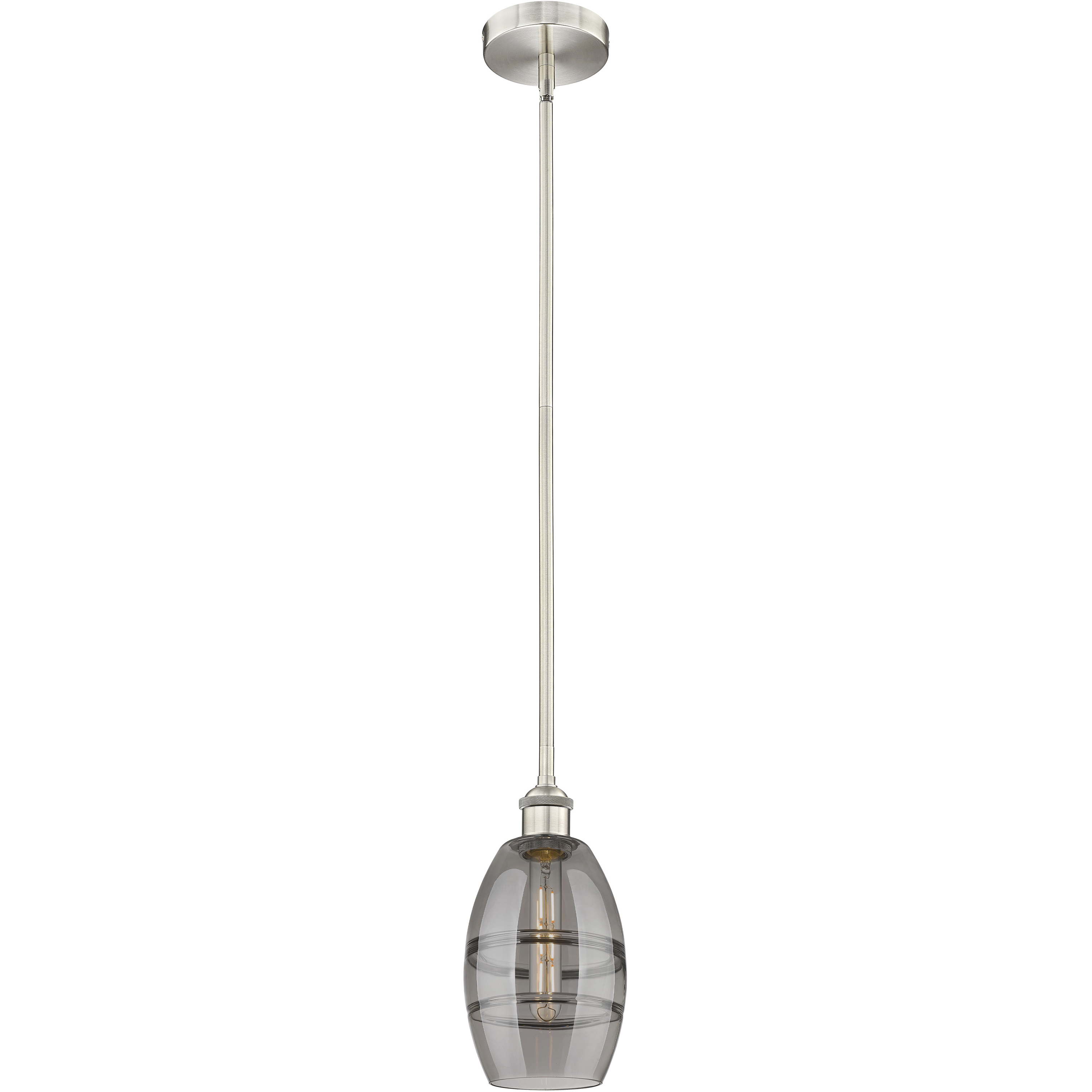 Edison Vaz 1 Light 5.88 inch Brushed Satin Nickel Stem Hung Mini Pendant Ceiling Light