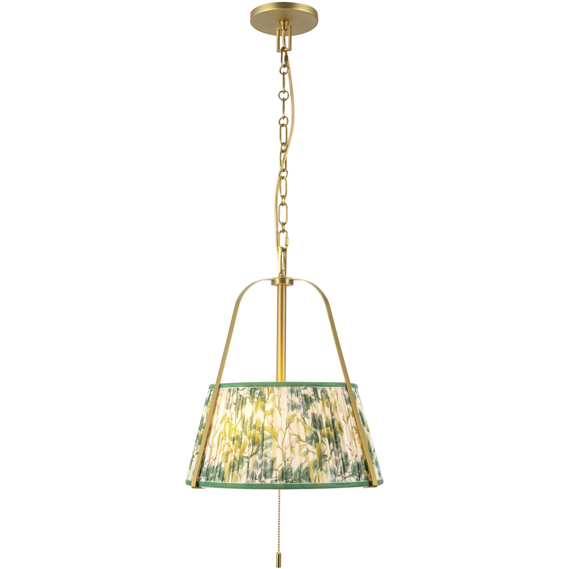 Alora Mood Scout 2 Light 13.25 inch Brushed Gold and Green Linen Pendant Ceiling Light