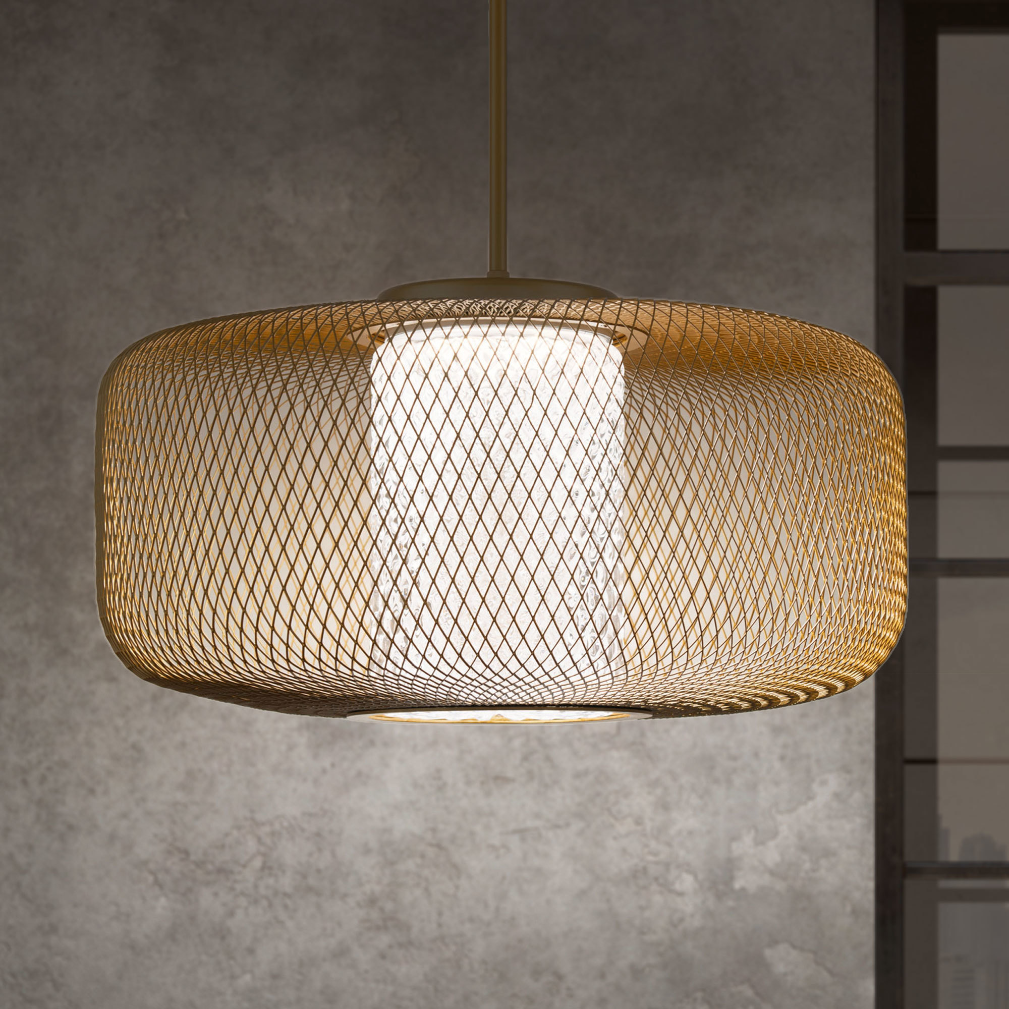 Signature Kodo LED 31.8 inch Gold Lace Pendant Ceiling Light, Schonbek Signature