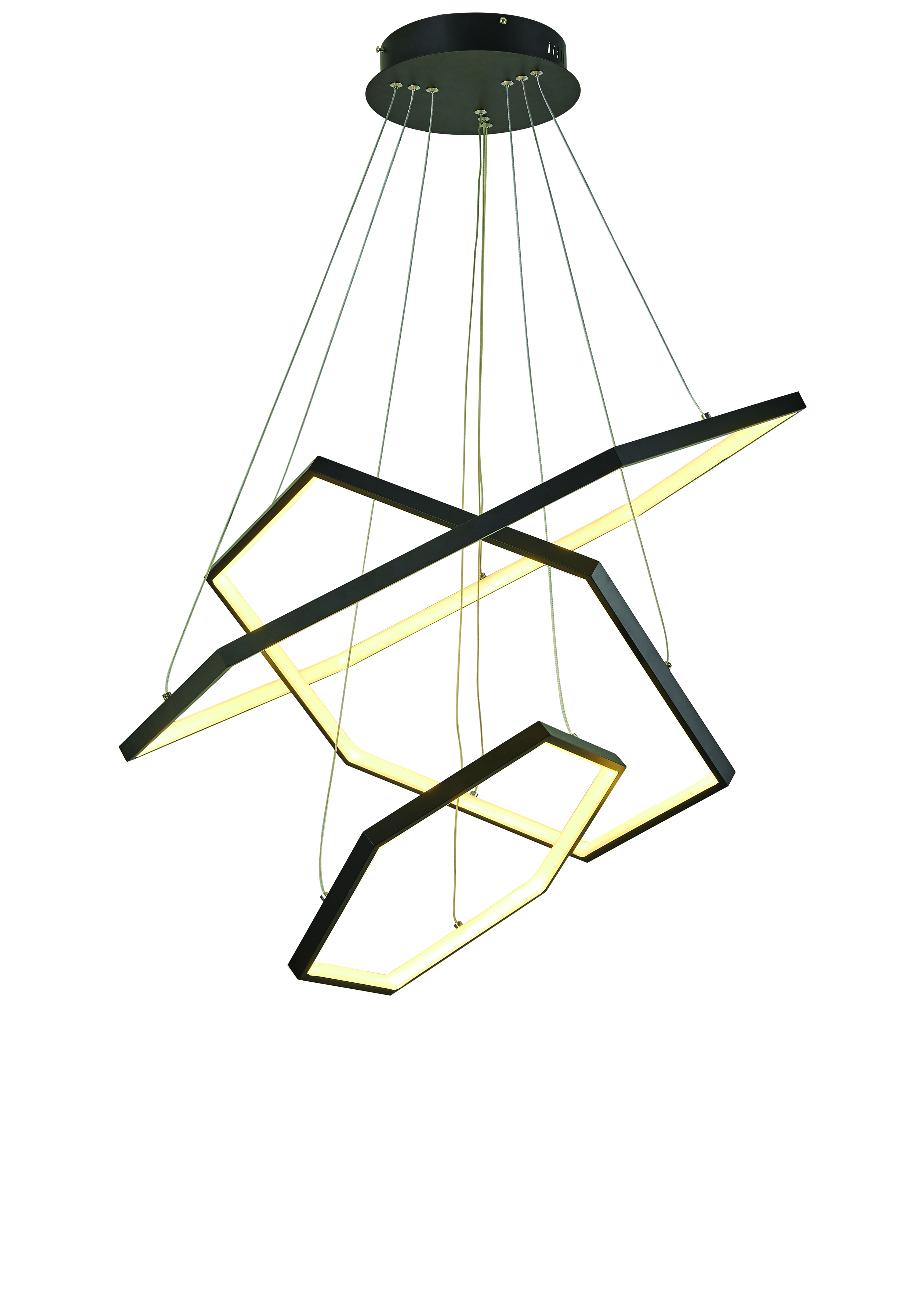 Senary LED 32 inch Black Foyer Chandelier Ceiling Light