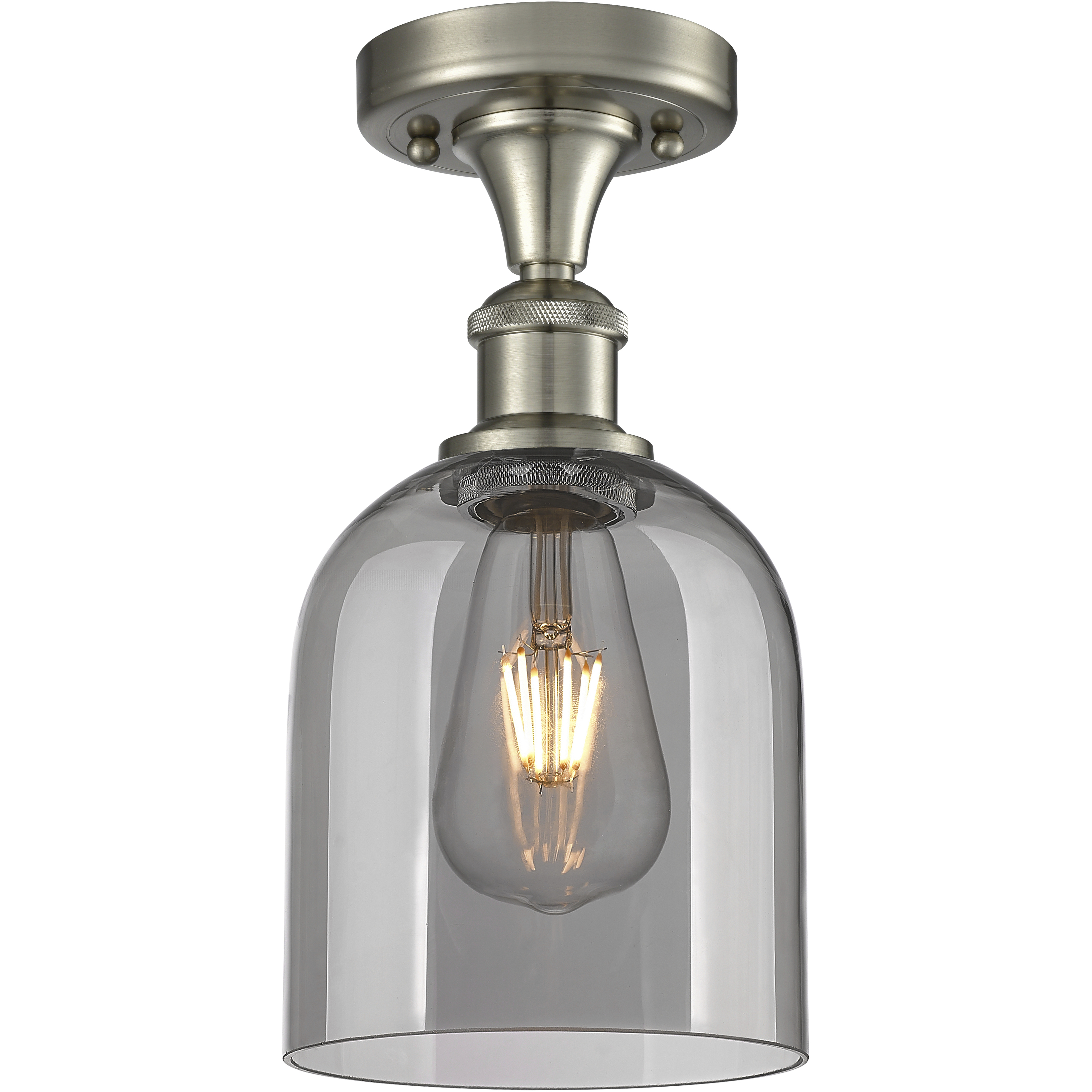 Edison Bella 1 Light 5.5 inch Brushed Satin Nickel Semi-Flush Mount Ceiling Light