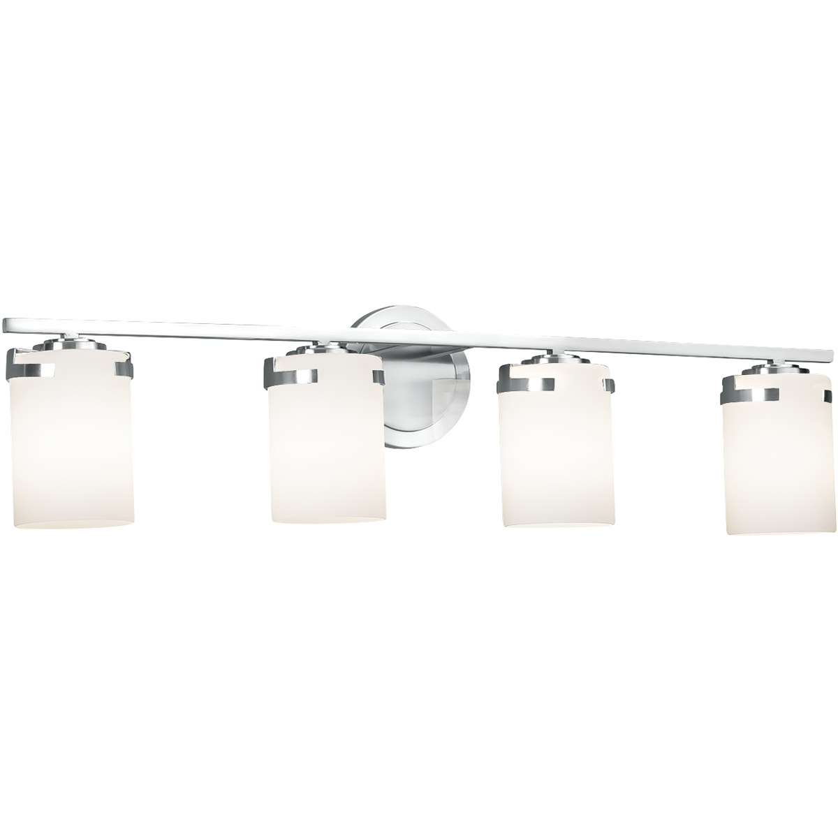 Fusion 4 Light 31.5 inch Polished Chrome Bath Bar Wall Light in Incandescent, Frosted Crackle Fusion