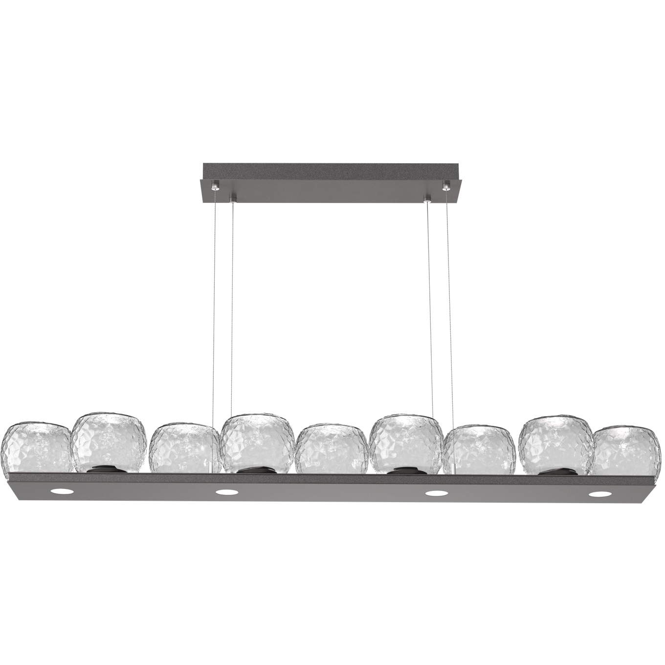 Vessel LED 59 inch Graphite Linear Multi-Pendant Ceiling Light in Clear, 2700K LED