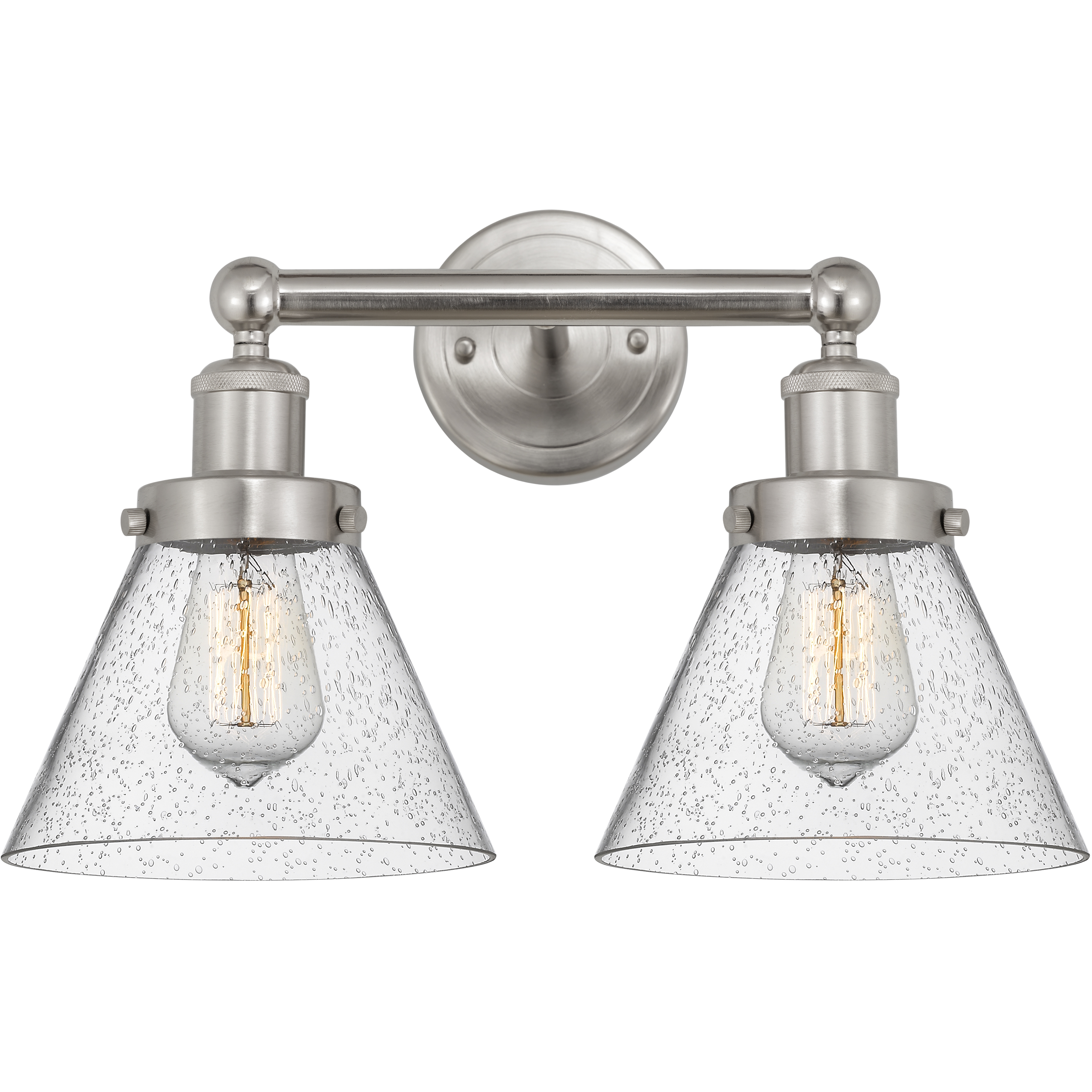Cone 2 Light 15.5 inch Brushed Satin Nickel Bath Vanity Light Wall Light