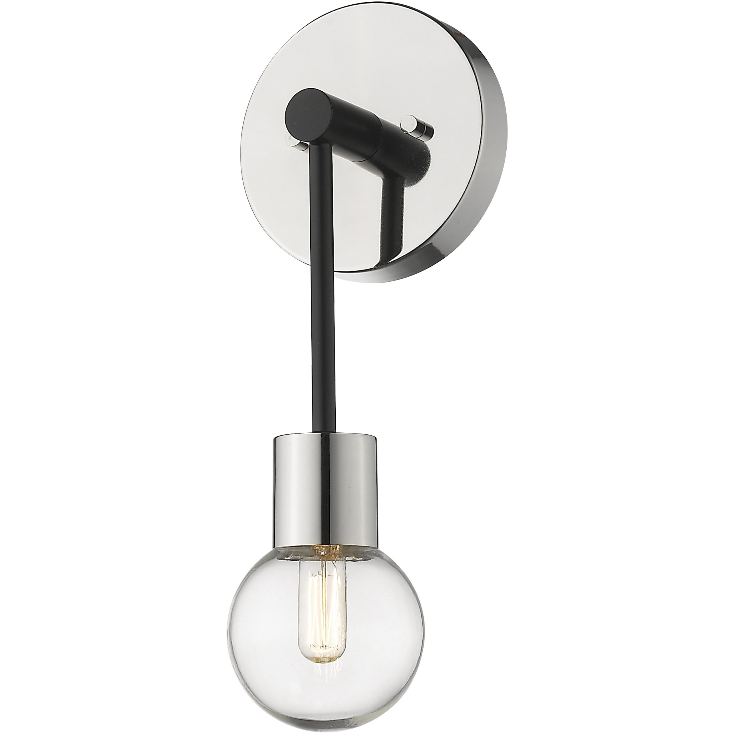 Neutra 1 Light 6 inch Matte Black and Polished Nickel Wall Sconce Wall Light