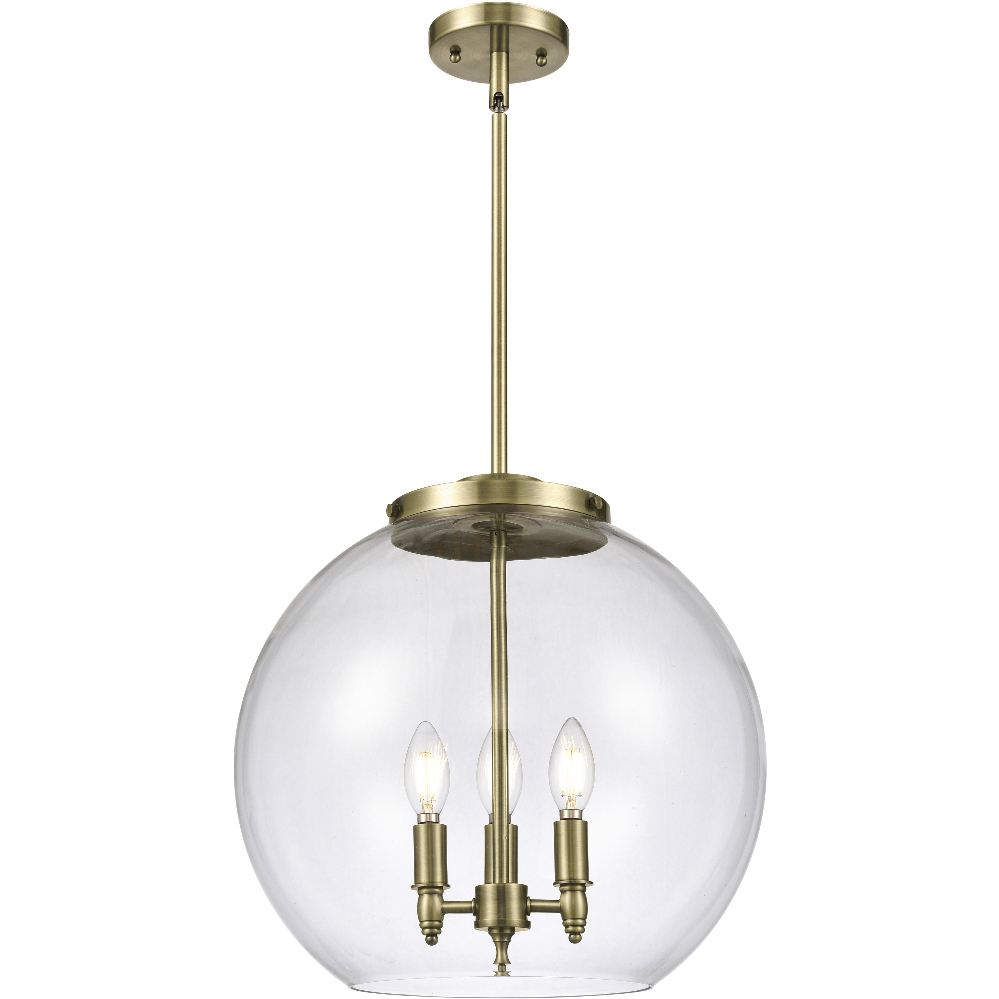 Ballston Athens LED 15.75 inch Antique Brass Statement Pendant Ceiling Light in Clear