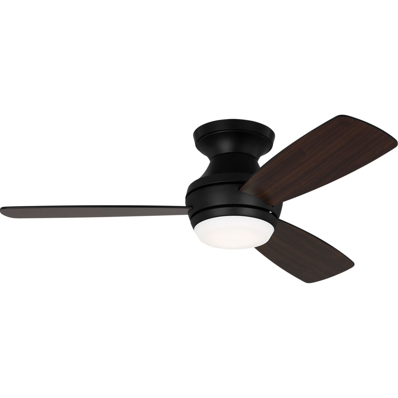 Ikon 44 inch Midnight Black with Midnight Black/American Walnut reversible blades Ceiling Fan