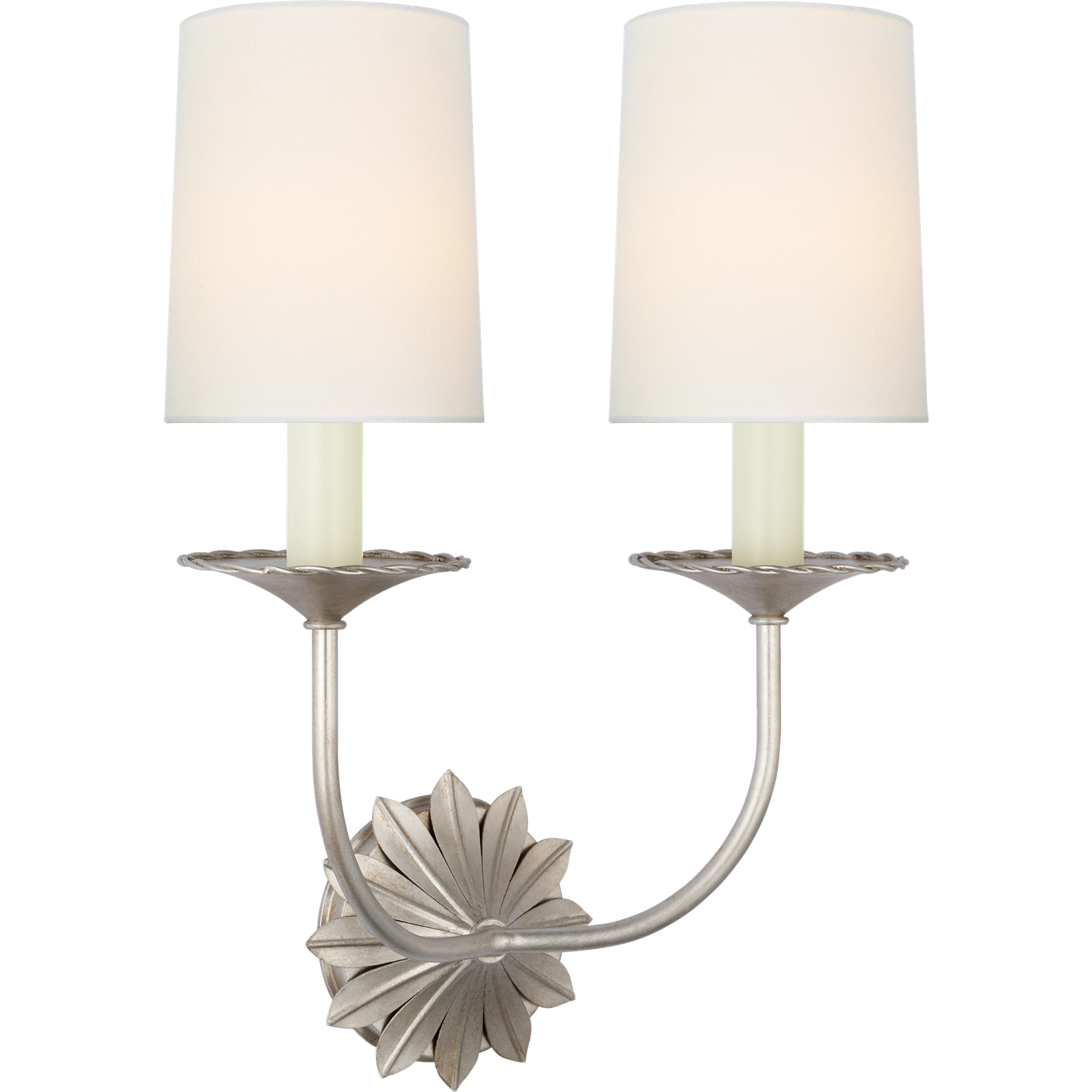Suzanne Kasler Leslie LED 12.25 inch Burnished Silver Leaf Double Sconce Wall Light