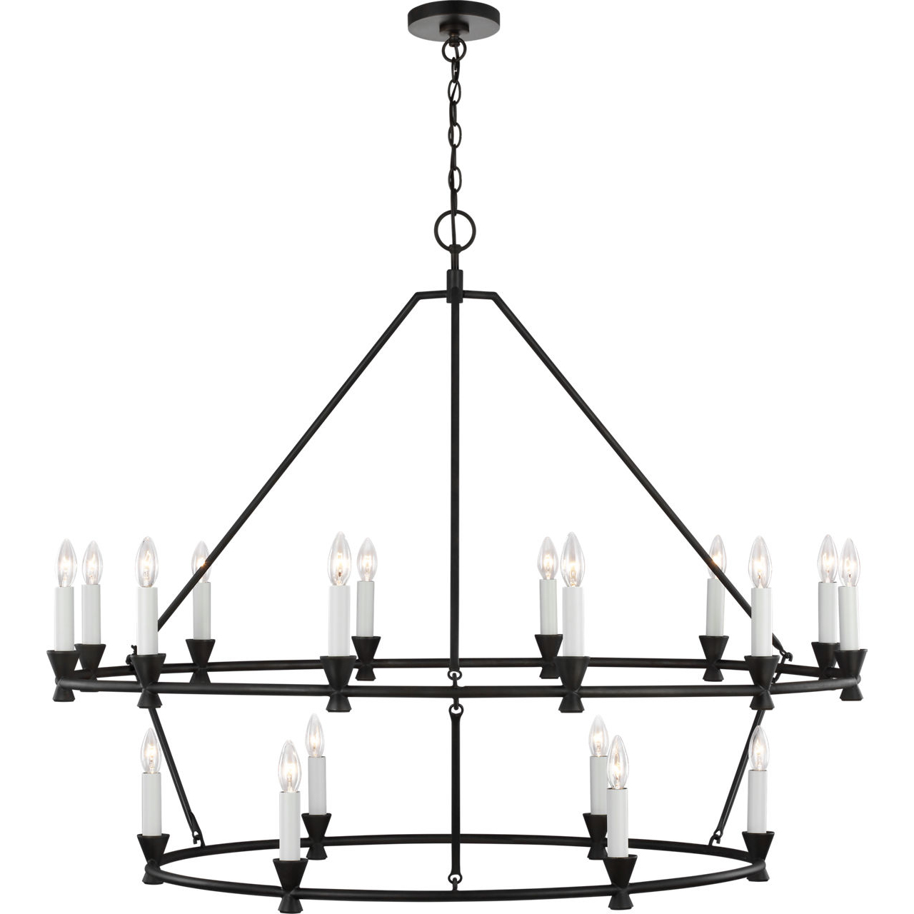 C&M by Chapman & Myers Keystone 18 Light 49.13 inch Aged Iron Chandelier Ceiling Light