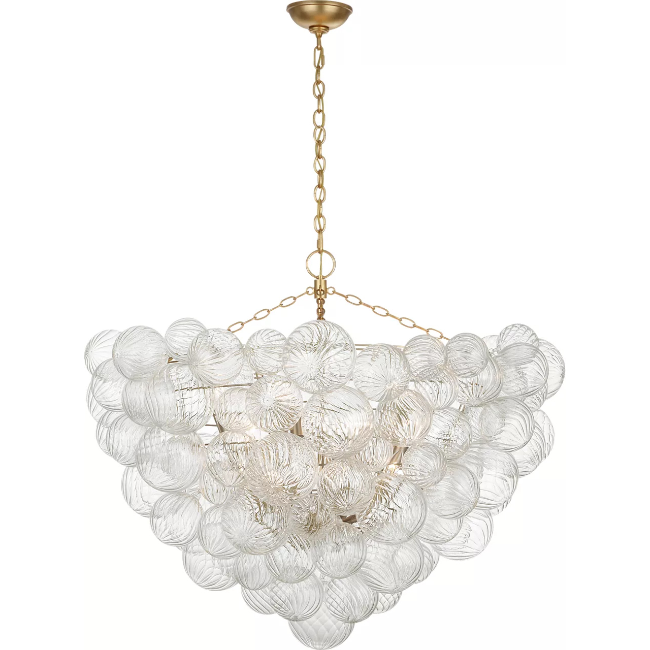 Julie Neill Talia LED 45.5 inch Gild and Clear Swirled Glass Chandelier Ceiling Light