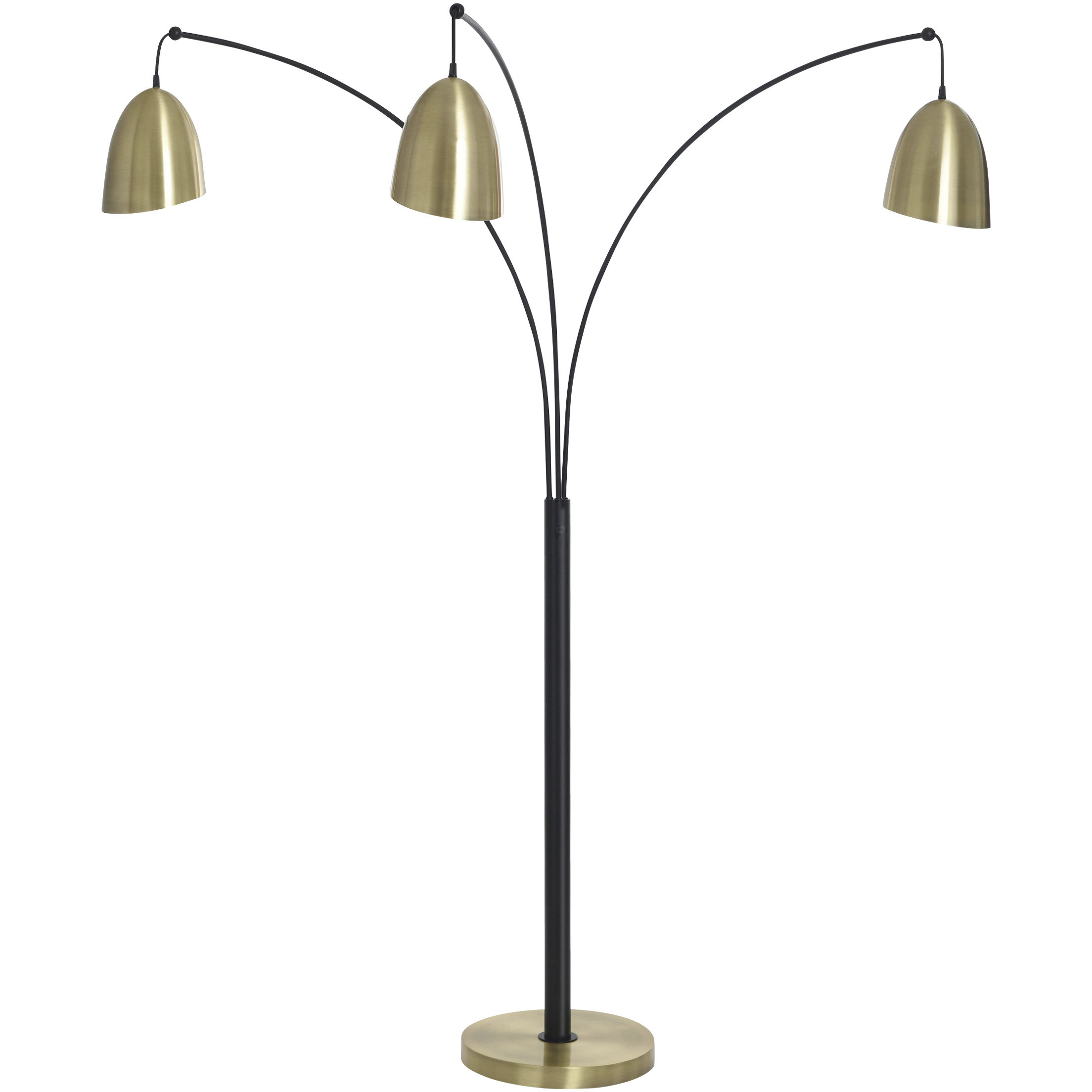 Vesper 75 inch 25 watt Black and Antique Brass Floor Lamp Portable Light
