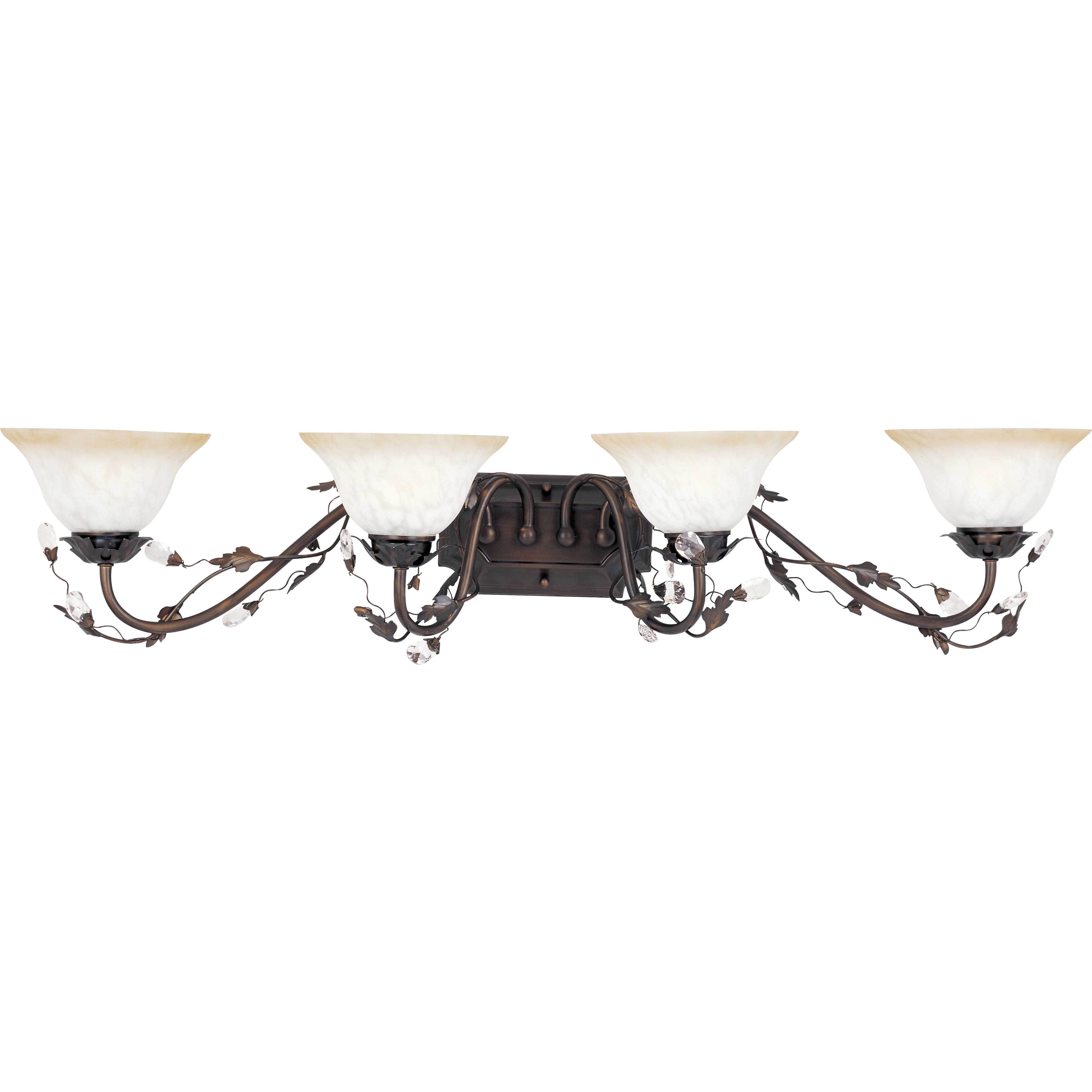 Elegante 4 Light 38.5 inch Oil Rubbed Bronze Bath Vanity Wall Light