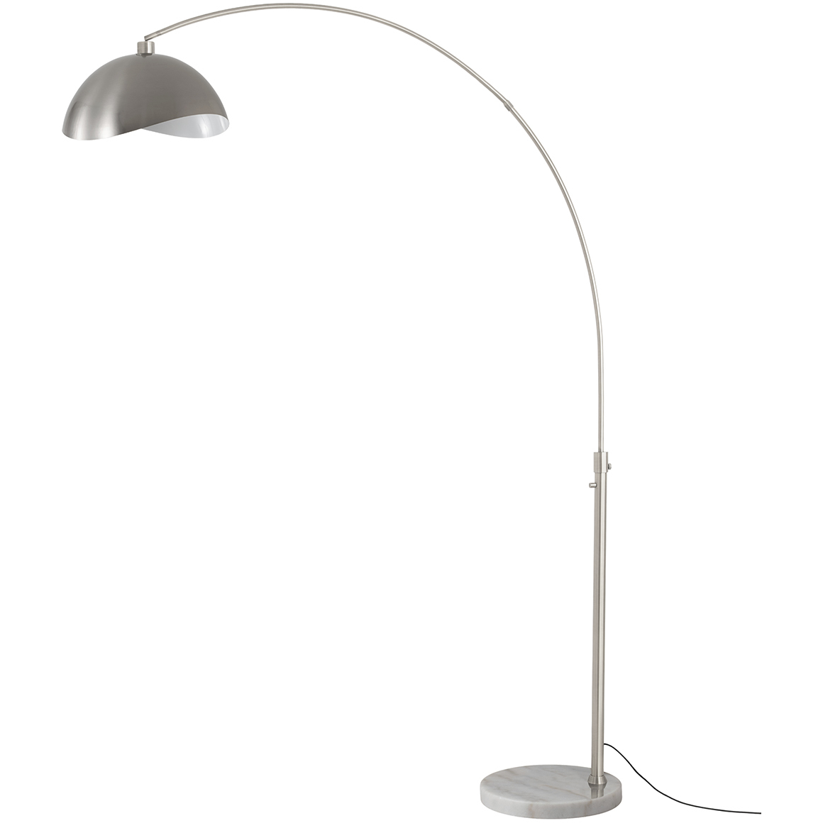Luna Bella 92 inch 14 watt Satin Nickel and White Arc Floor Lamp Portable Light in Satin Nickel and White Steel