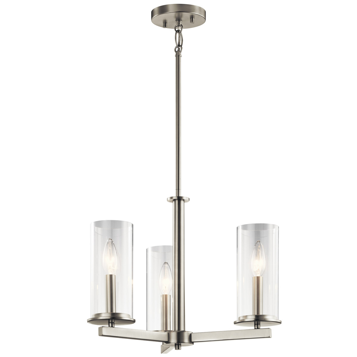 Crosby 3 Light 18 inch Brushed Nickel Chandelier/Semi Flush Ceiling Light