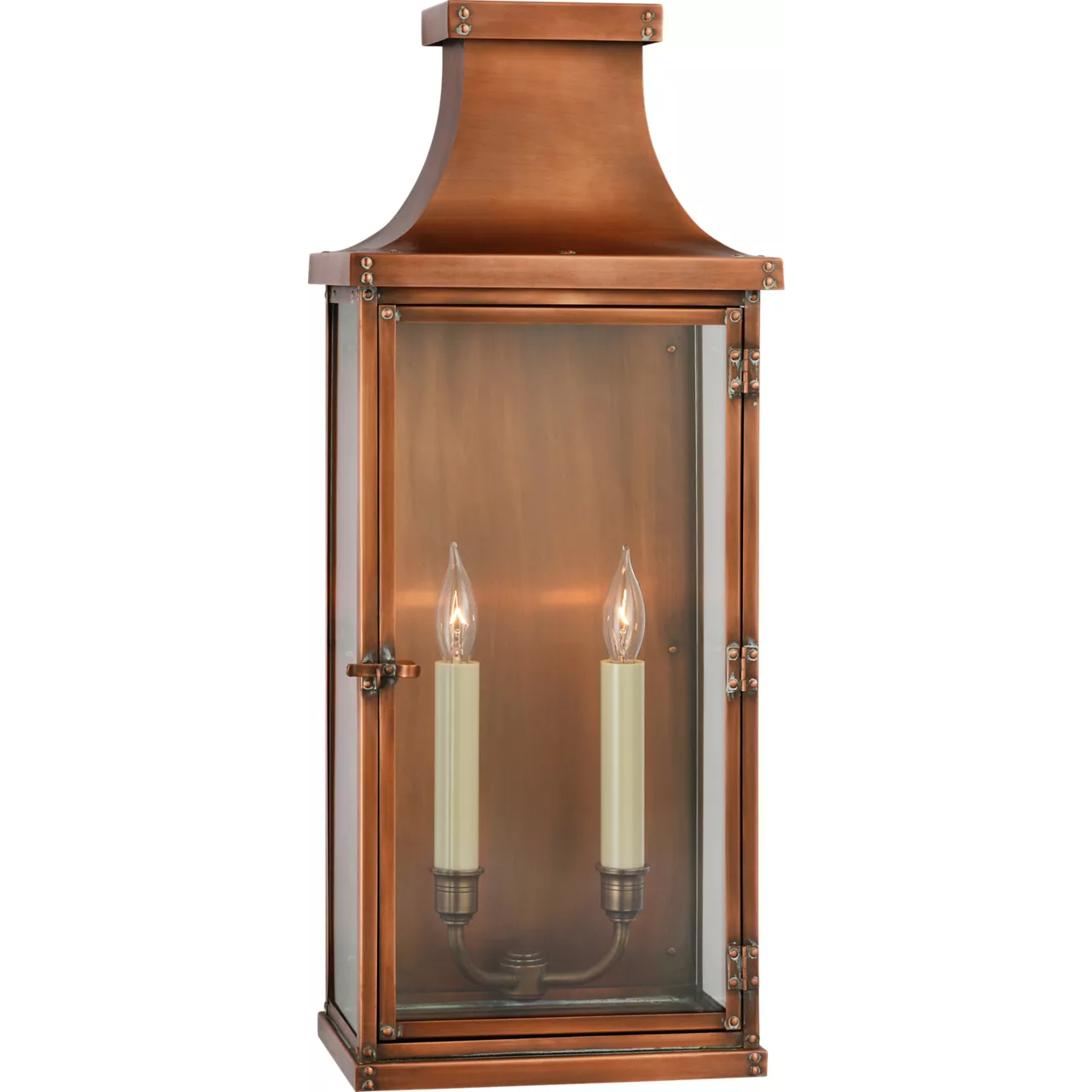 Chapman & Myers Bedford 2 Light 24 inch Natural Copper Outdoor Wall Lantern