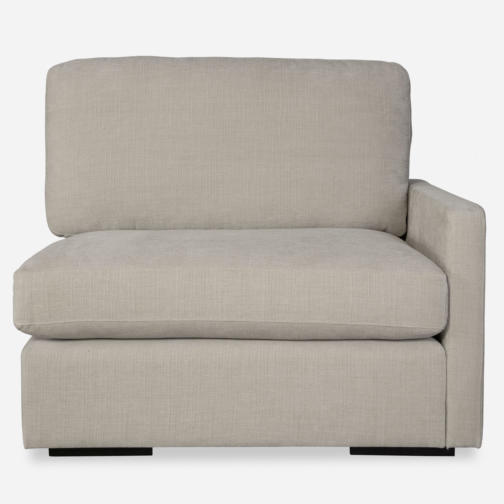 Refuge Light Sand Polyester Sofa, Right Arm Facing