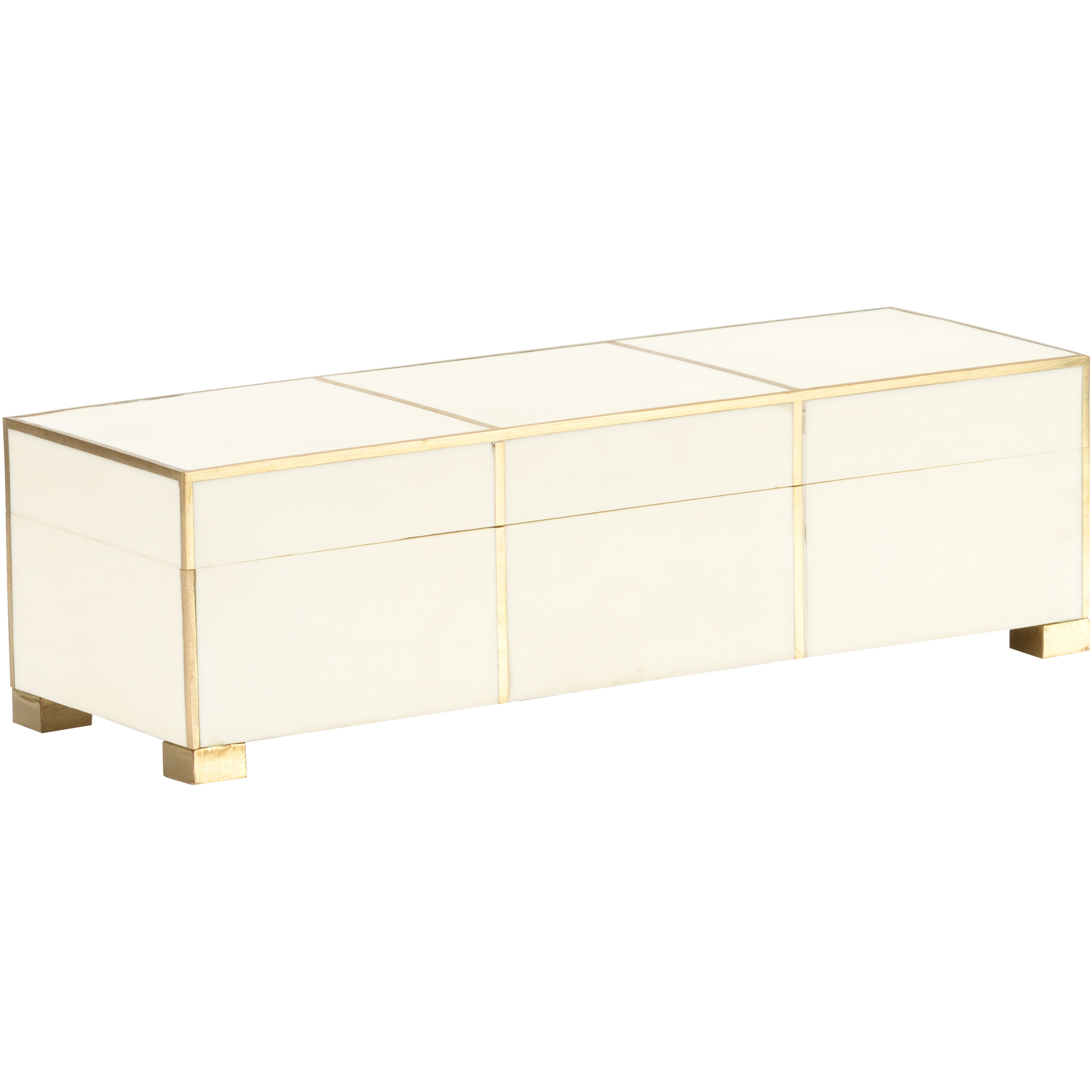 Tate 12.5 inch Clear and Gold Box