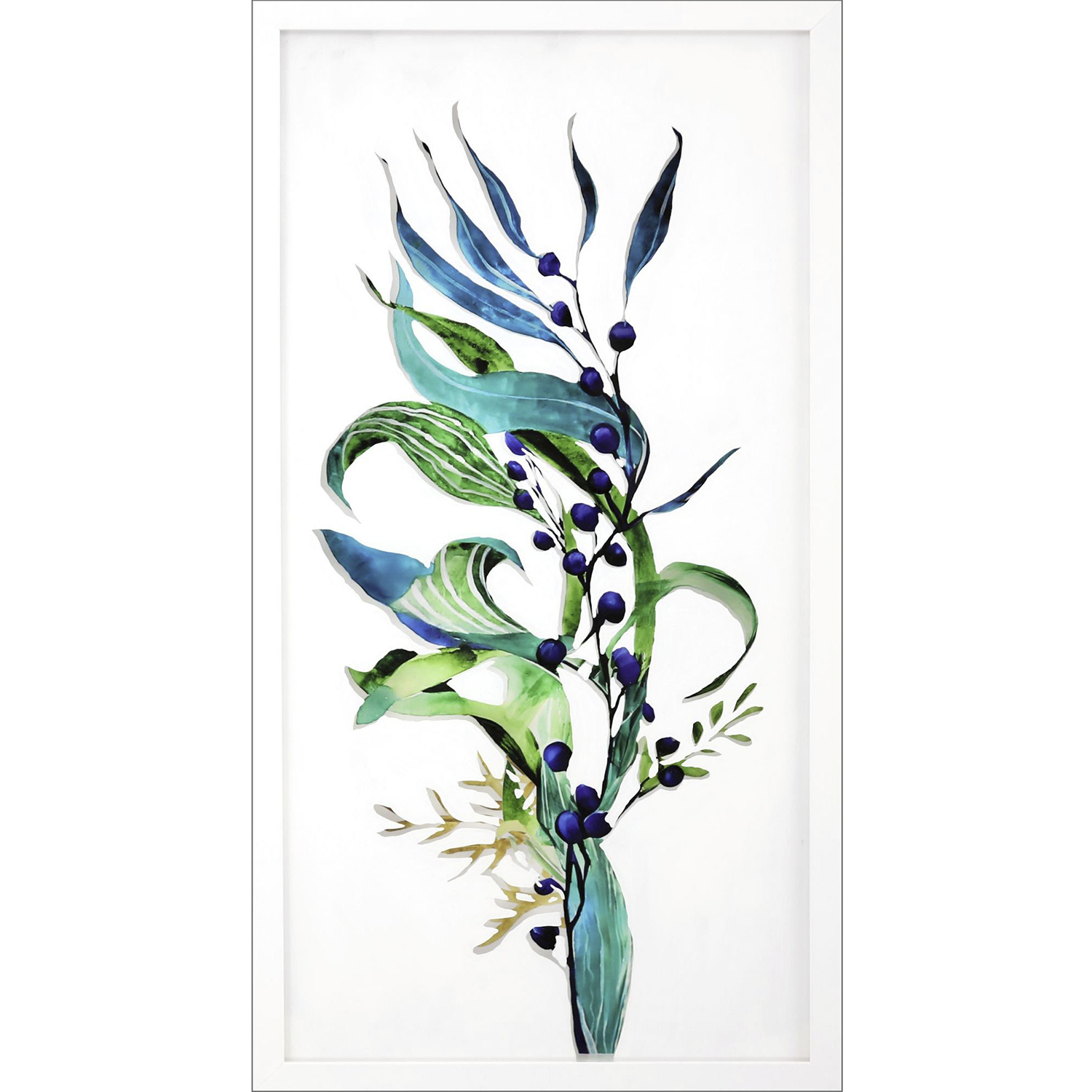 Sea Life Blue and Green and Multi and Turquoise Framed Art, The Studio