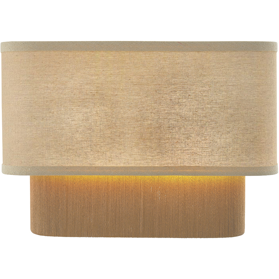 Textile Collection - Narberth Family 2 Light 14 inch Brushed Brass and Cream Linen ADA Wall Sconce Wall Light, EVOLV