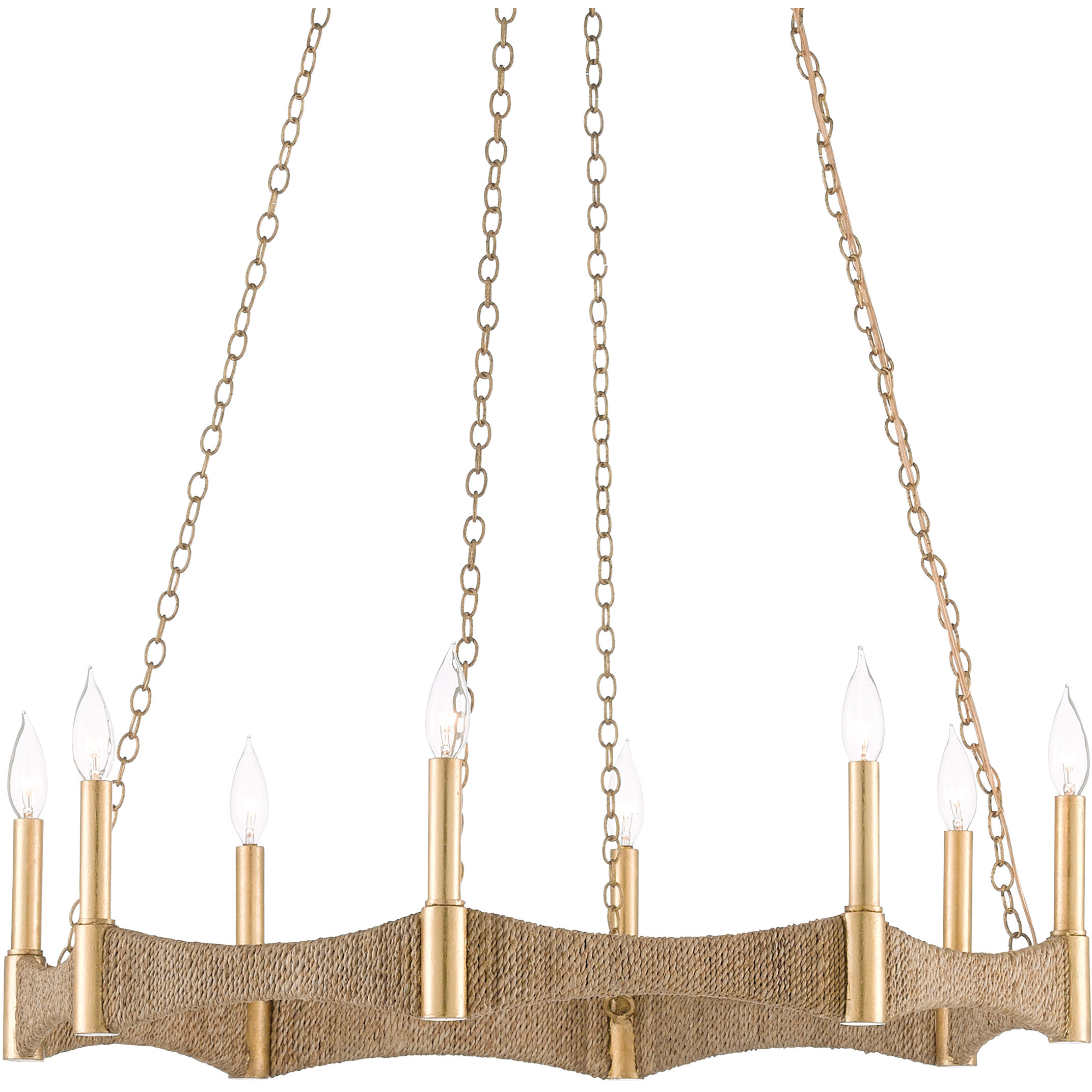 Mallorca 8 Light 32 inch Dark Contemporary Gold Leaf Chandelier Ceiling Light